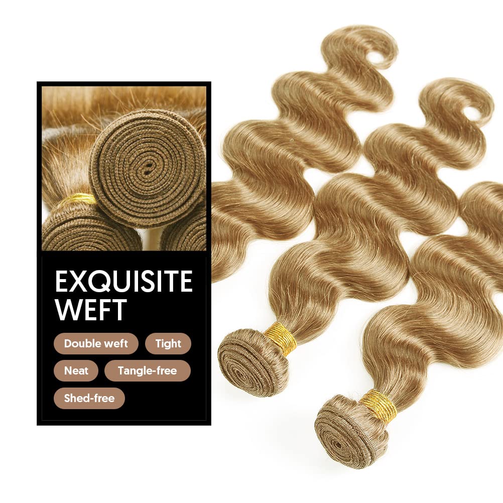 15A Brazilian Human Hair Bundles 100% Unprocessed Virgin Remy Hair - Body Wave 3 Bundles (18, 20, 22, 27 Inches) for Natural Look & Styling Versatility - Perfect for Weaves, Extensions & Everyday Hairstyles