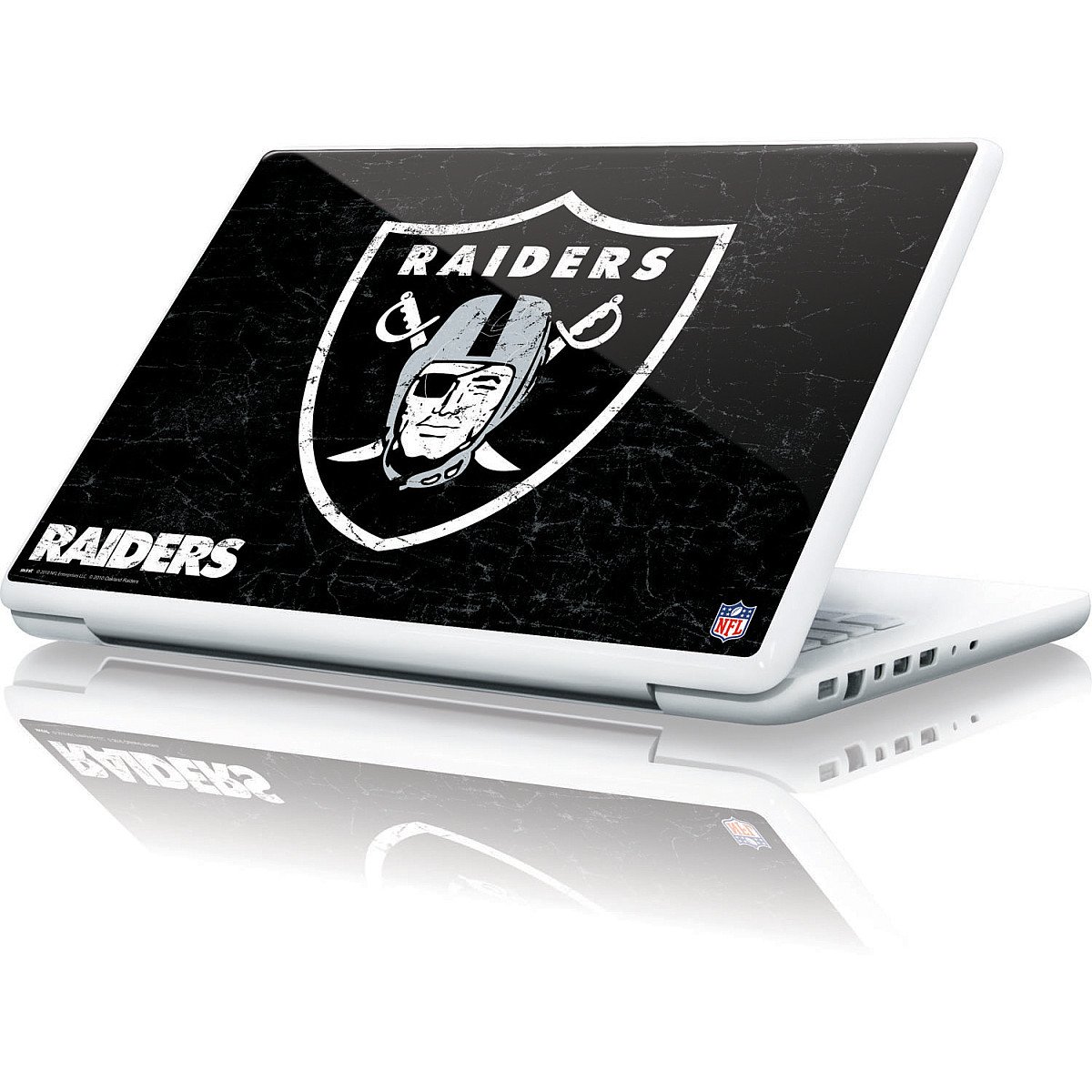 Officially Licensed NFL Las Vegas Raiders Distressed Laptop Skin for MacBook 13-inch | Protective Vinyl Decal | Perfect for Work, School & Travel | Skinit Custom Design
