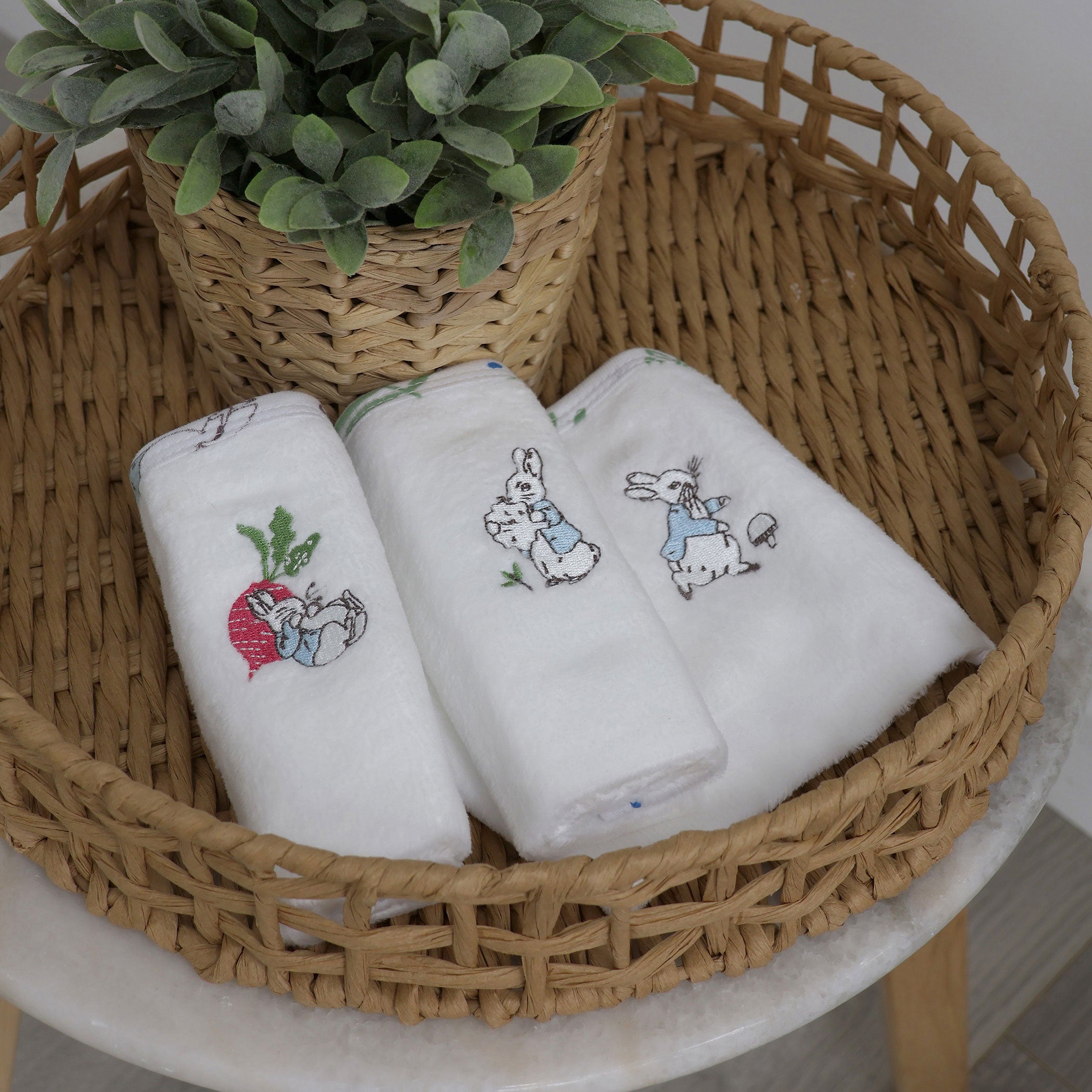 Peter Rabbit 'New Adventure' 3 Pack Soft Cotton Face Washers for Kids - Blue | Gentle Baby Washcloths for Bath Time & Skincare | Nursery, Travel & Daily Use