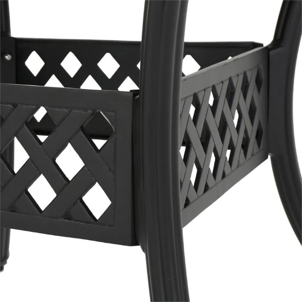 7-Piece Outdoor Patio Furniture Set - Aluminum Dining Table & Chairs with Coffee Table - Black Sand Finish - Perfect for Garden, Poolside, Backyard & Outdoor Entertaining