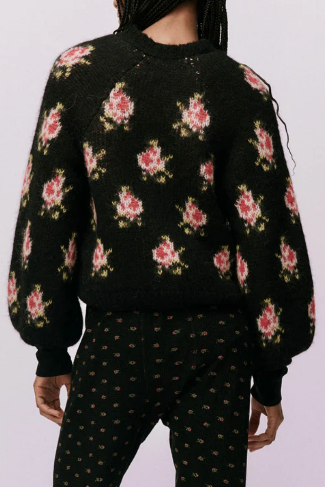 Black Heirloom Rose Carousel Cardigan - Vintage Inspired Knit Sweater for Women | Perfect for Fall Layering, Office Wear & Cozy Evenings