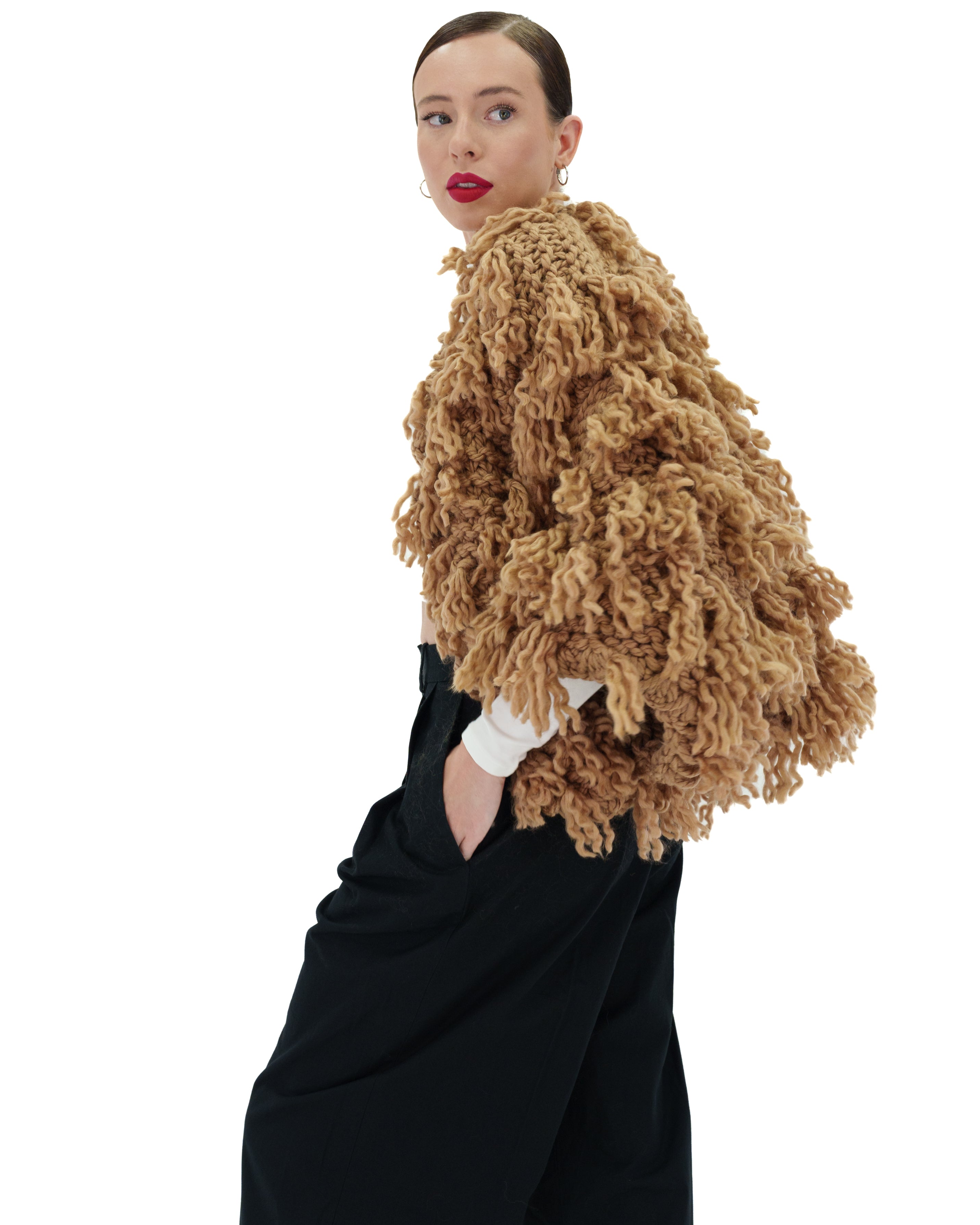 Women's Soft Fur-Like Cardigan - Cozy Winter Knit Sweater for Casual Wear, Office & Lounge