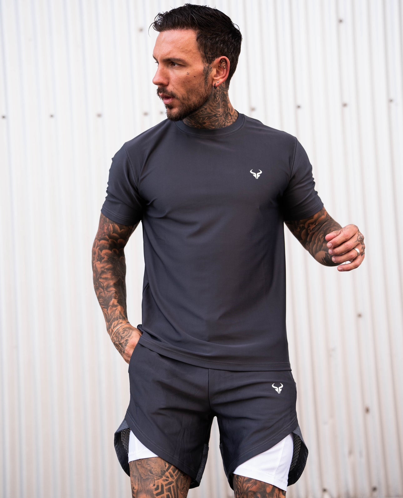 Cerus Grey Hybrid 2.0 Men's T-Shirt - Premium Cotton Blend Comfort Fit Casual Tee for Everyday Wear, Gym & Outdoor Activities