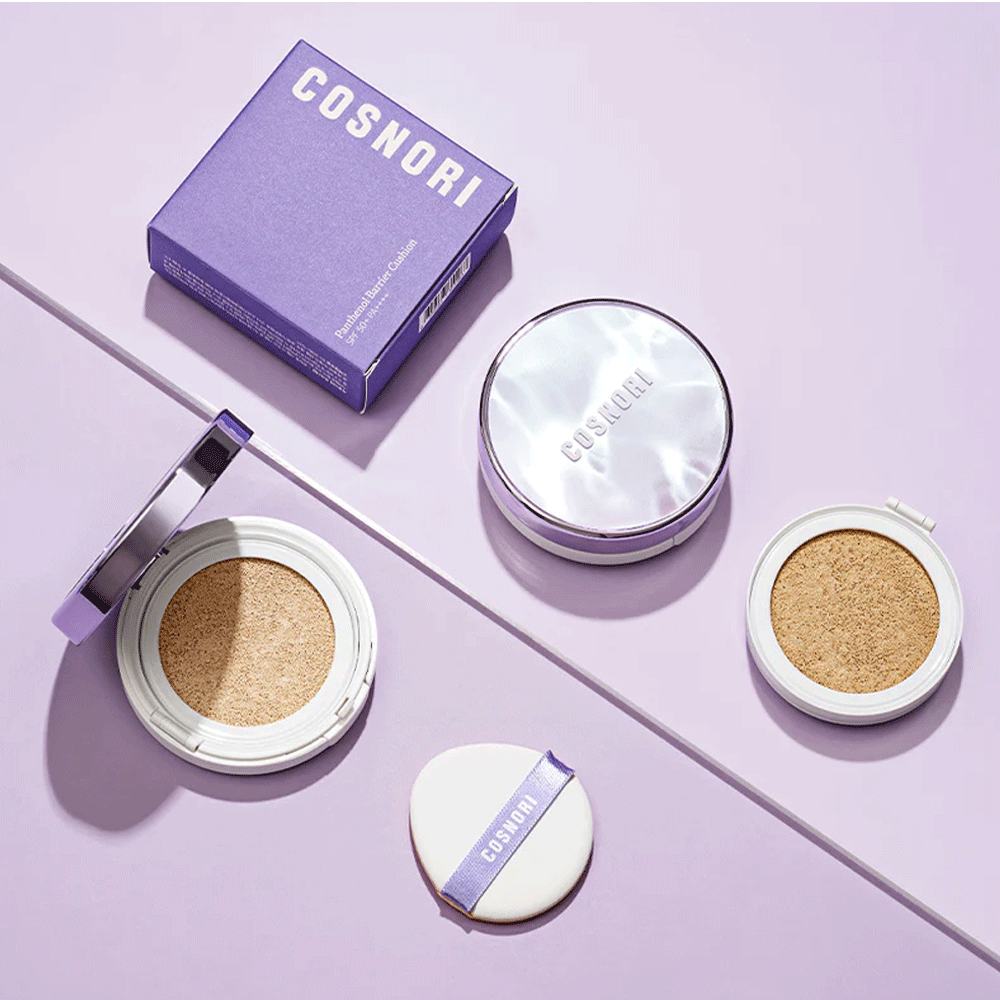 COSNORI Panthenol Barrier Cushion 12g - Soothing & Hydrating BB Cream with SPF for Sensitive Skin | Daily Sun Protection & Makeup Base for Flawless Coverage