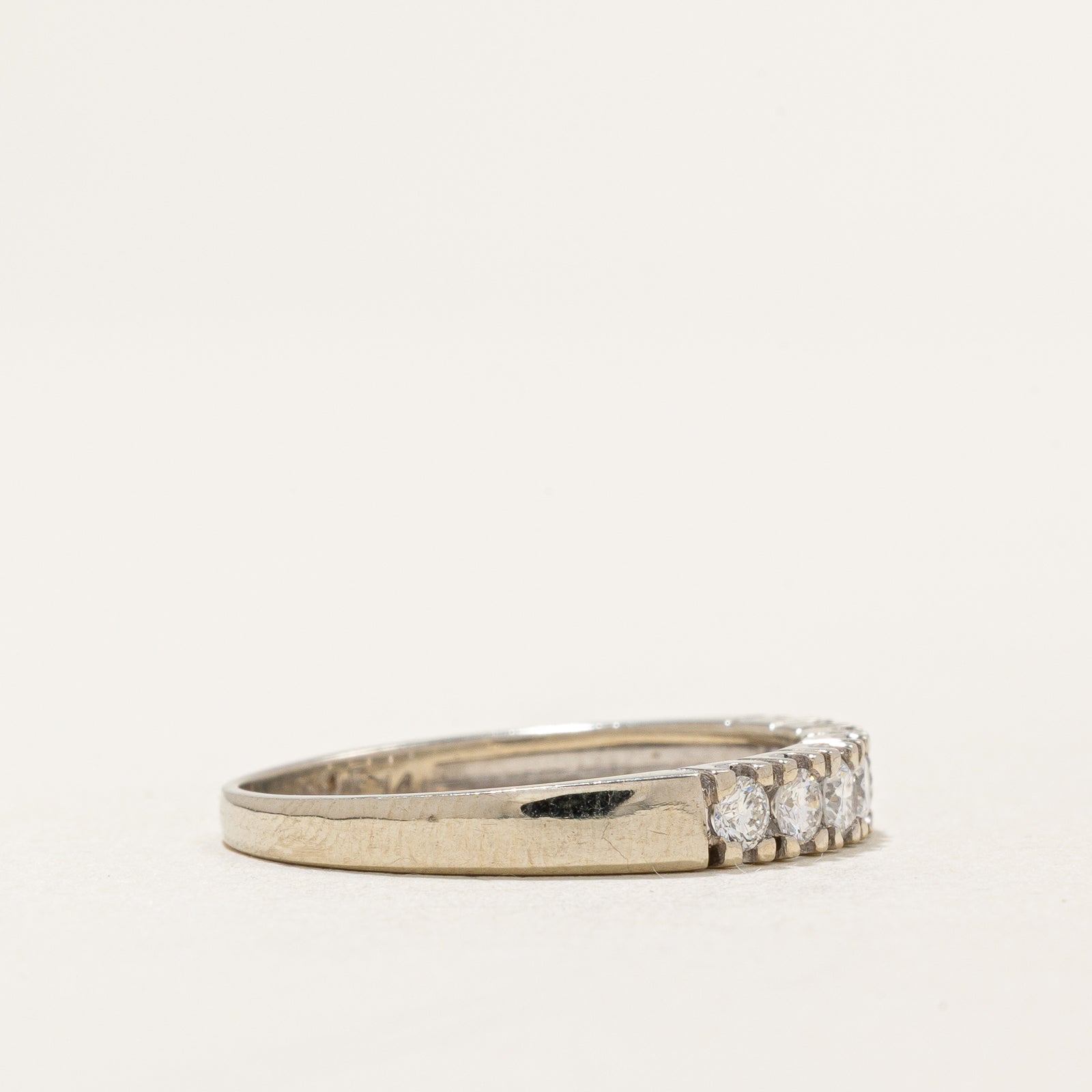 0.32ctw Semi Eternity Diamond Wedding Band Ring - Size 8.25 - Ideal for Engagement, Anniversary & Bridal Jewelry Gifts
