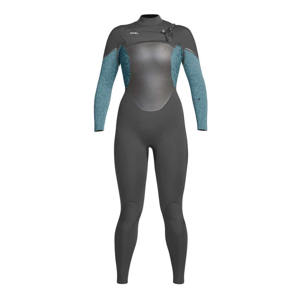 Axis X 4/3mm Front Zip Women's Full Wetsuit for Surfing, Diving & Water Sports - Thermal Neoprene Suit with Comfortable Fit