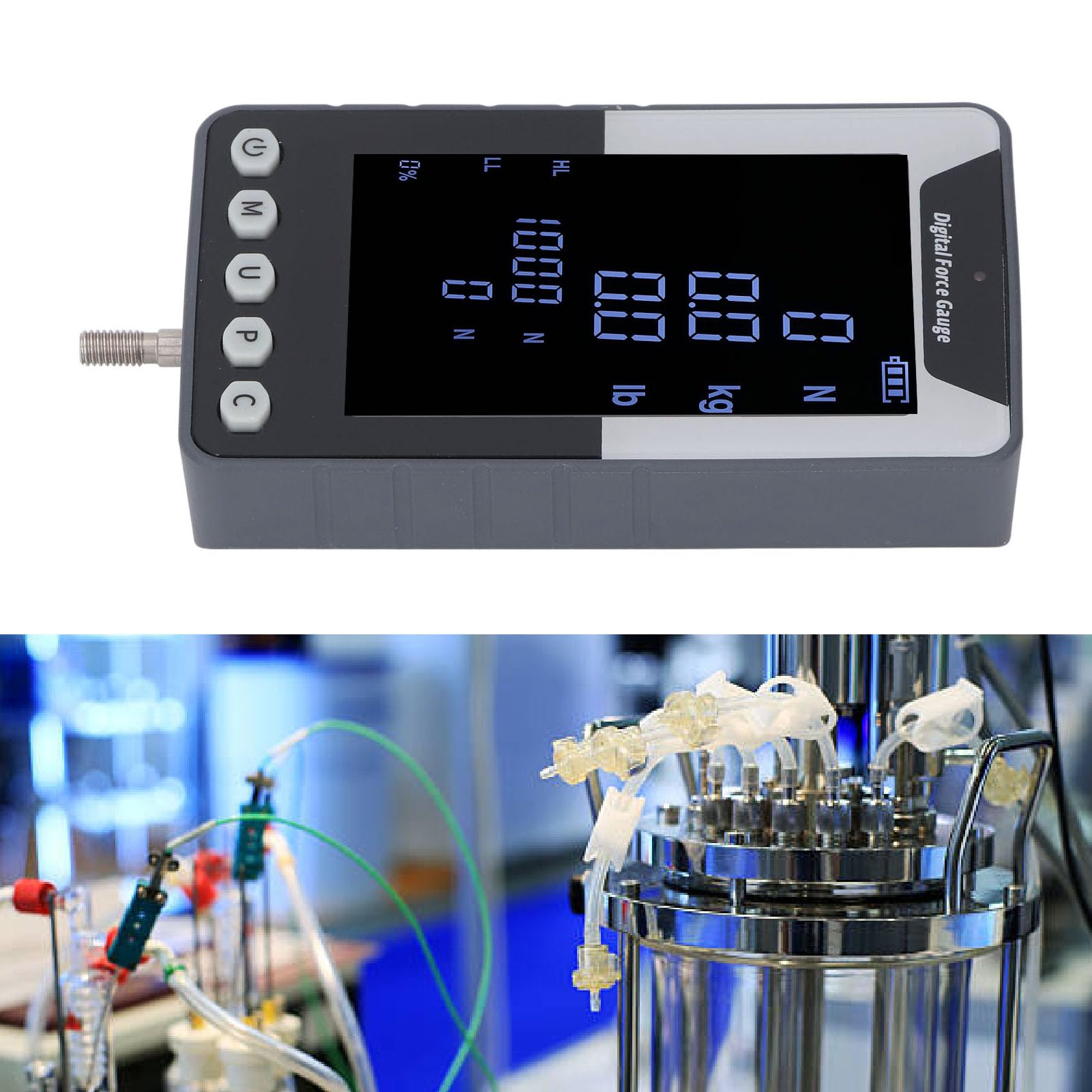 Digital Force Gauge 1000N (220lb) - High Precision Push Pull Tester with USB Data Logging - Tension Meter & Dynamometer for Industrial Testing (100kg Capacity) - Perfect for Quality Control, Material Testing & Lab Measurements (US Plug)