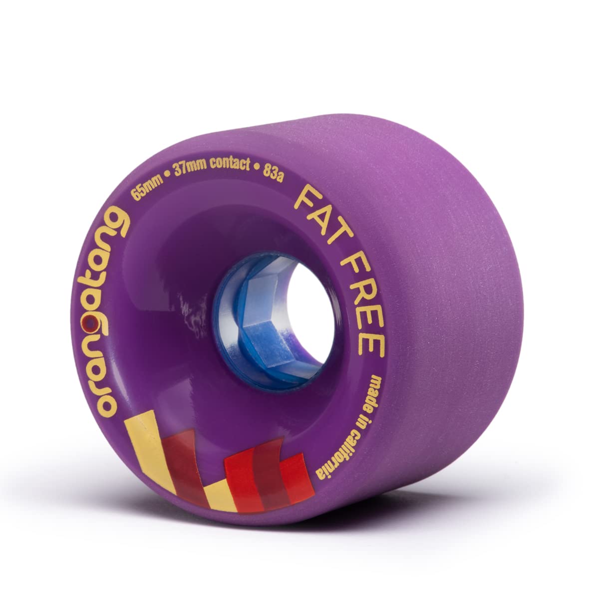 Orangatang Fat Free 65mm Freeride Longboard Wheels (Set of 4) - High Performance Urethane Skateboard Wheels for Cruising, Downhill & Freeride Longboarding