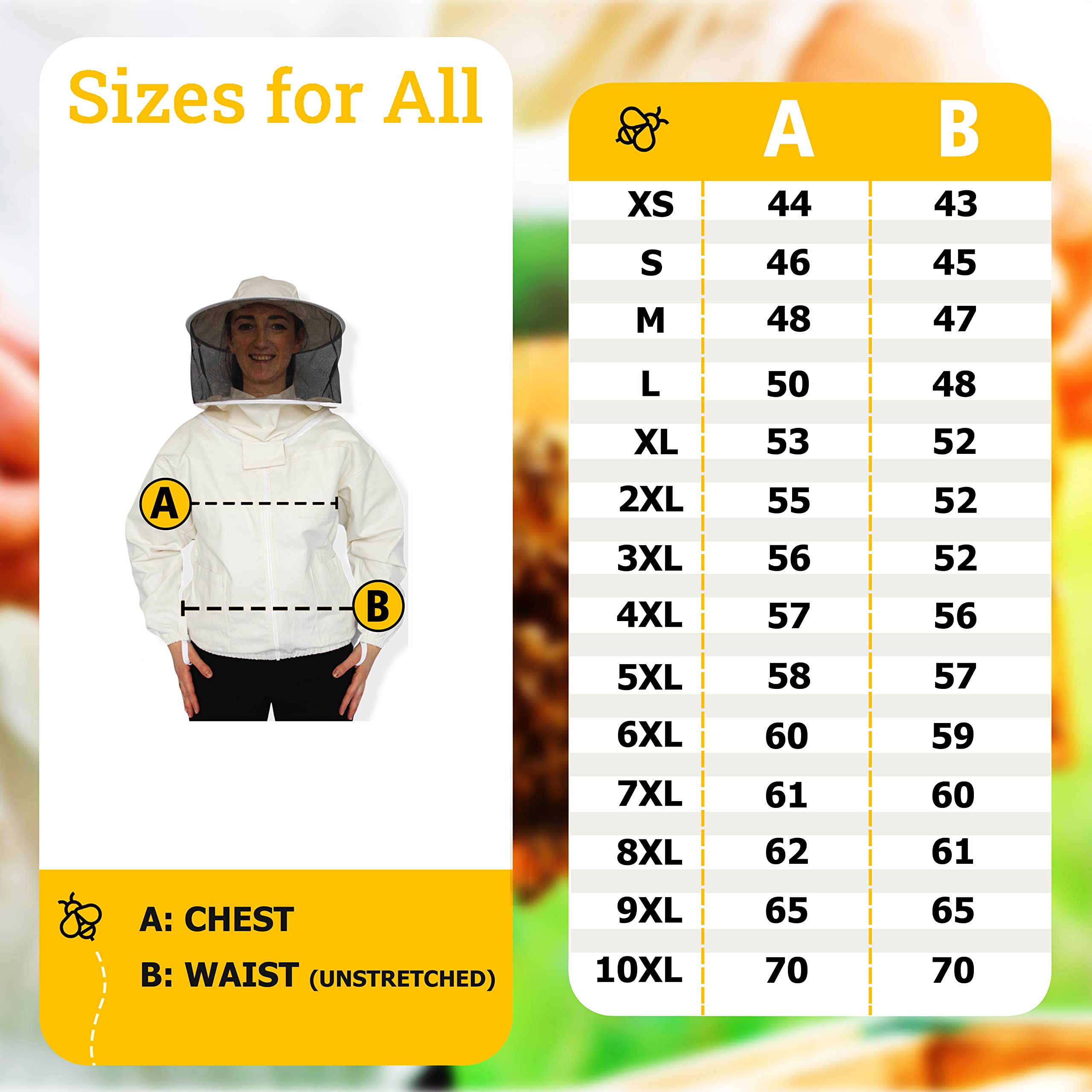 Stingless Beekeeping Jacket with Round Hood – 100% Cotton Beekeeper Suit – Best Bee Protection Wear with Zipper (8XL) – Ideal for Professional Beekeepers & Hobbyists
