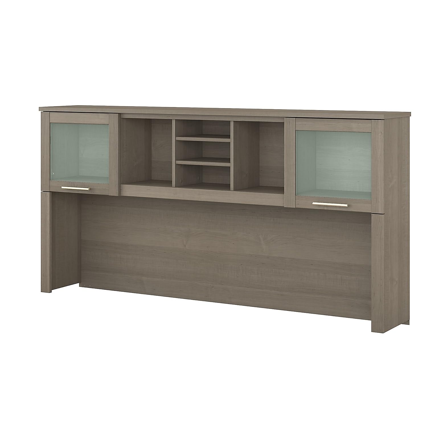 Bush Furniture Somerset 72W Desk Hutch in Ash Gray - Home Office Desk Organizer with Storage Shelf for Study, Work & Remote Work Setup