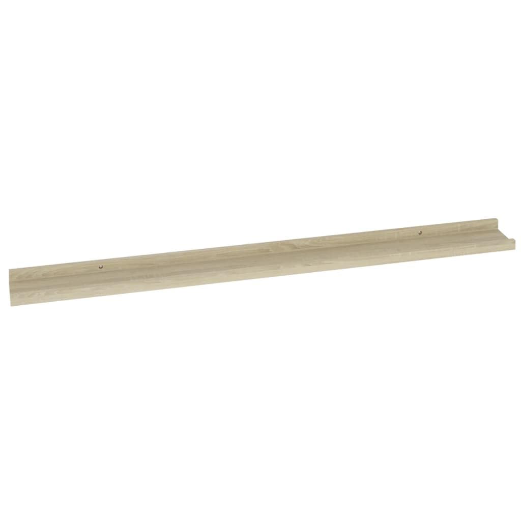 vidaXL Wall-Mounted Shelf Set in Sonoma Oak - Pair of Decorative & Functional MDF Wall Shelves for Home Storage & Display, Brown, Modern Design - Perfect for Living Room, Bedroom & Office Organization