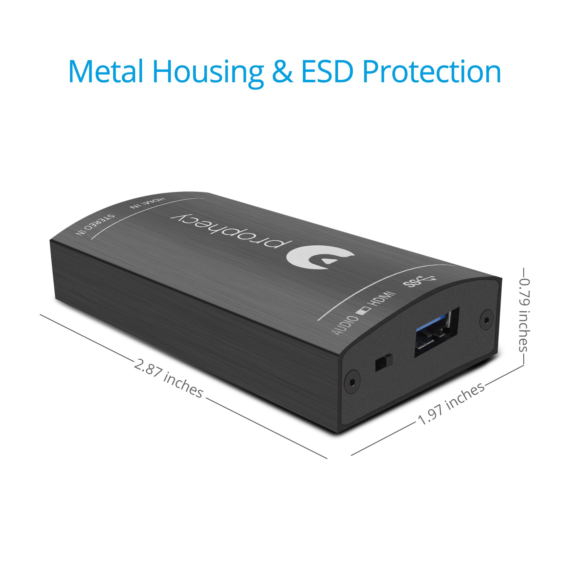gofanco Prophecy USB 3.0 HDMI Video Capture Card with Audio - 1080p 60Hz Game Capture Device for Streaming, Recording & Sharing - Low Latency for Xbox Series X/S, PS5, PS4, Nintendo Switch - TAA Compliant - Perfect for Gamers, Content Creators & Live Streamers (Black)