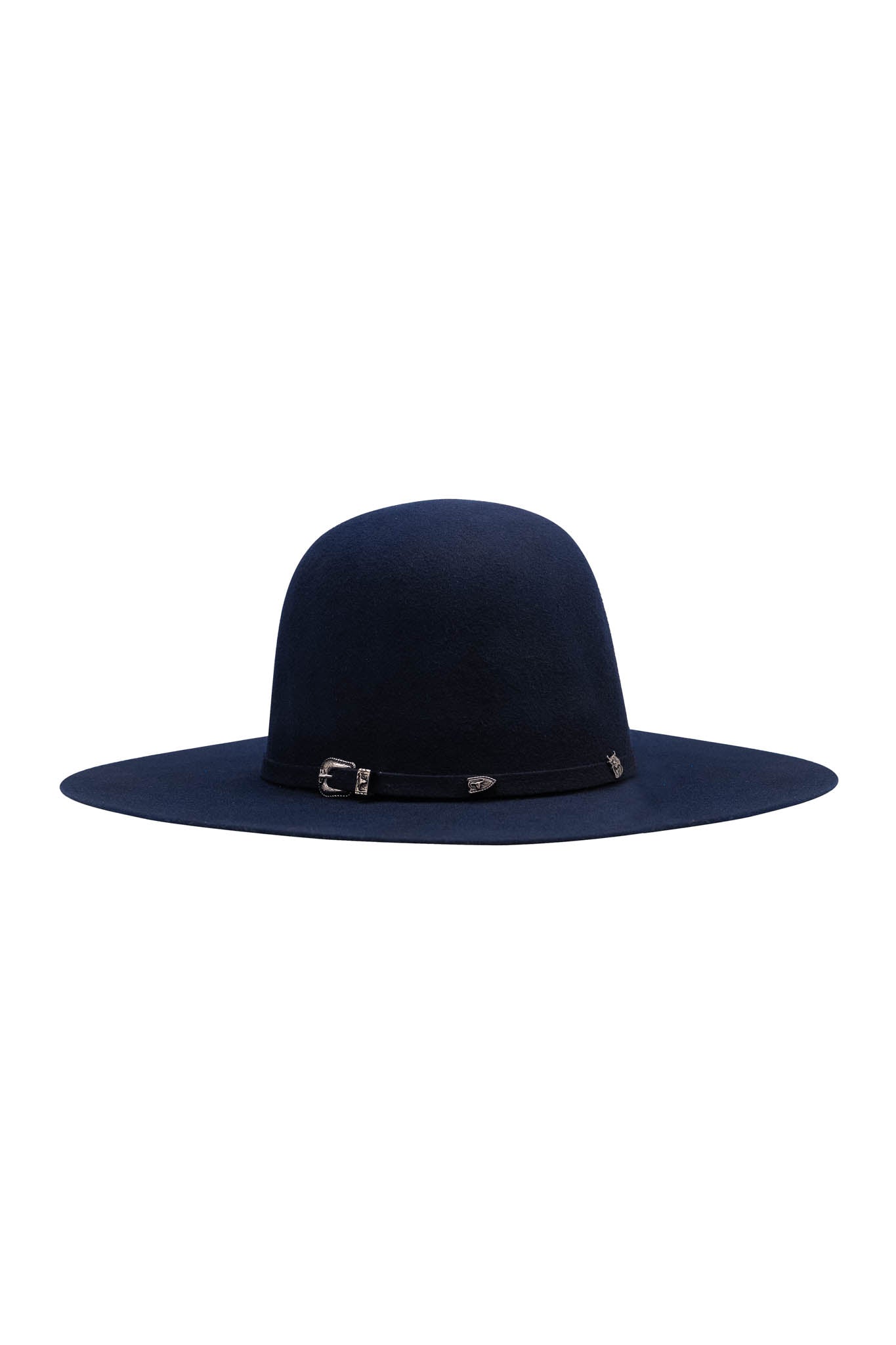 Rock'em 4X Navy Blue Open Crown Felt Cowboy Hat for Men - Western Rodeo, Outdoor & Country Style Fashion Accessory