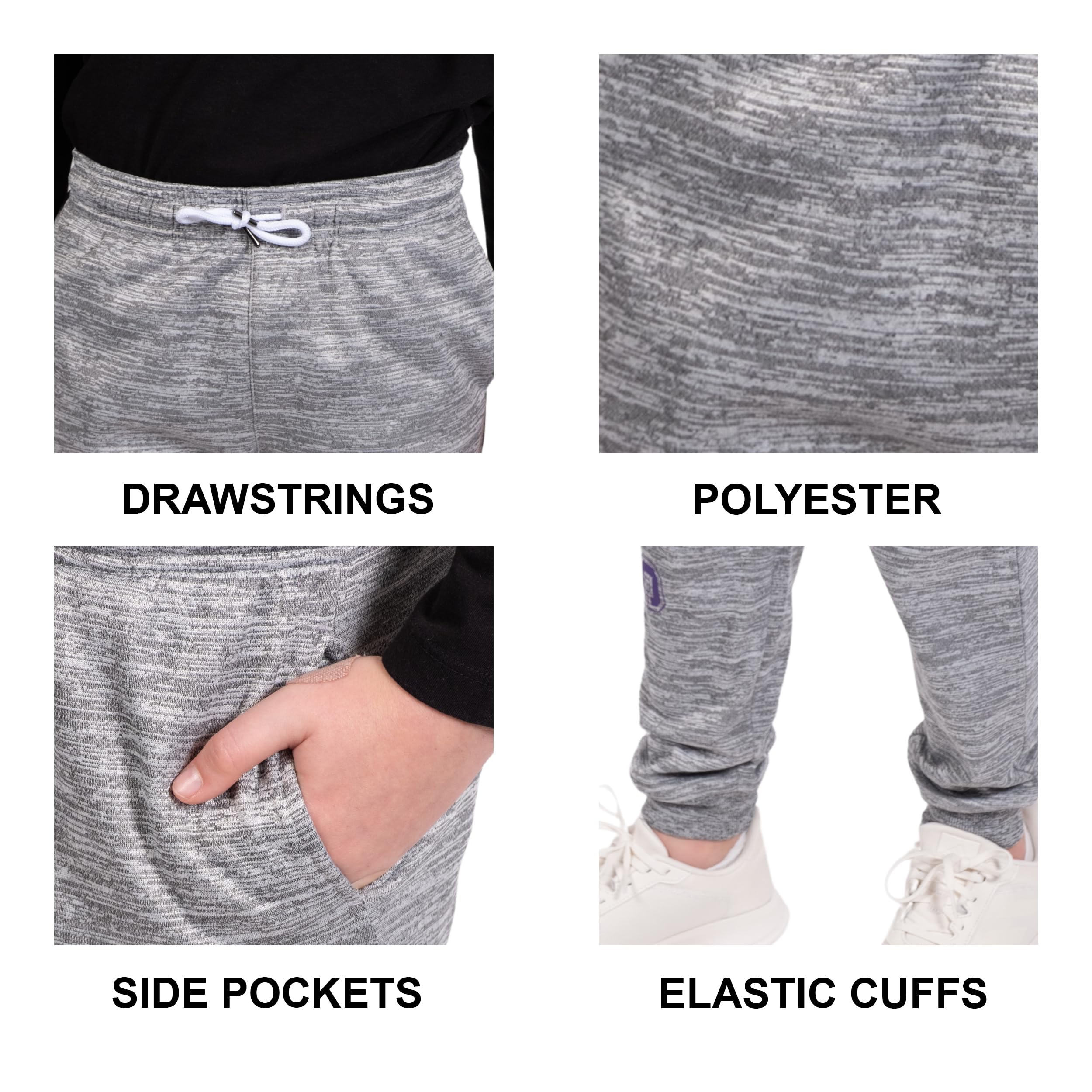 **NFL Baltimore Ravens Youth Fleece Jogger Sweatpants - Moisture-Wicking, High Performance, Heather Gray (Size 14/16) - Perfect for Game Day, School & Outdoor Activities**