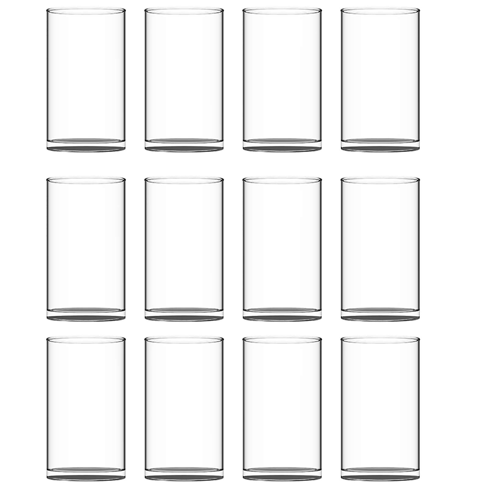 12 Pack Clear Glass Cylinder Vases (3.5