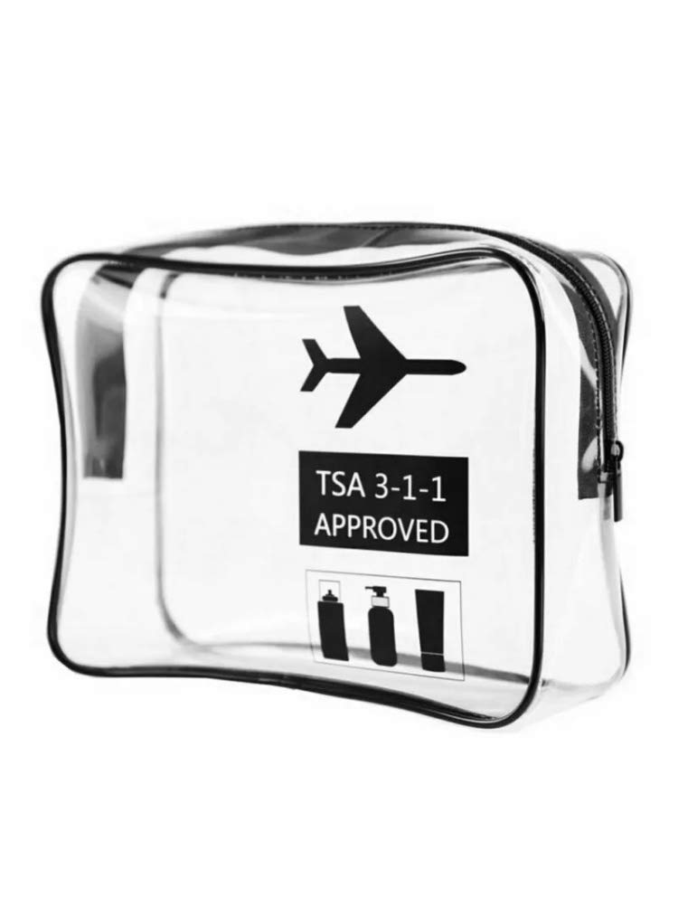Clear Toiletry Bag for Travel - TSA Approved Transparent Hanging Makeup Pouch with Zipper, Airplane Liquids Organizer for Hand Luggage | Perfect for Carry-On Essentials, Cosmetics & Toiletries | by HUNYLONDON