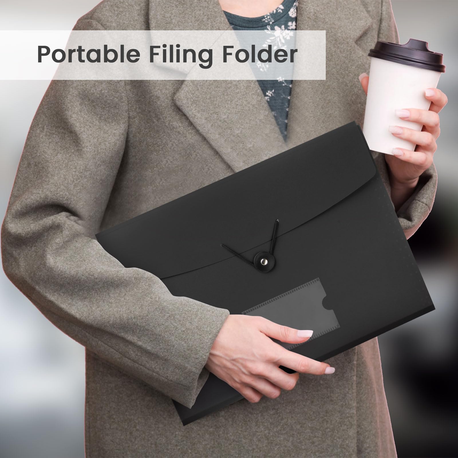 7-Pocket Accordion File Organizer with Labels - A4/Letter Size for Office & School Documents