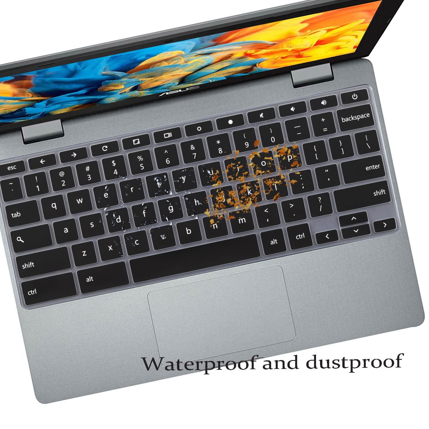 2 Pack Keyboard Cover for ASUS Chromebook C203XA C425 C403 C223 C214 C213 C204 C202 & CX1 CX1100 CX1101 CX1400 (2020-2022, 11.6