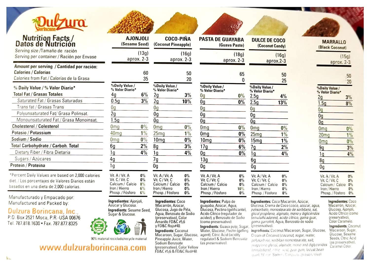 Dulzura Borincana Caribbean Flavor Snacks Variety Pack - Vegan Friendly Mini Bites, 7oz (3 Pack) | Perfect for Parties, Travel & Healthy Snacking