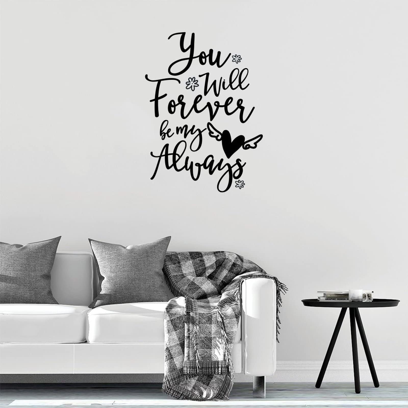 Forever My Always Wall Decal - Removable Vinyl Wall Sticker Quote Art for Home Decor, Living Room & Bedroom - 28
