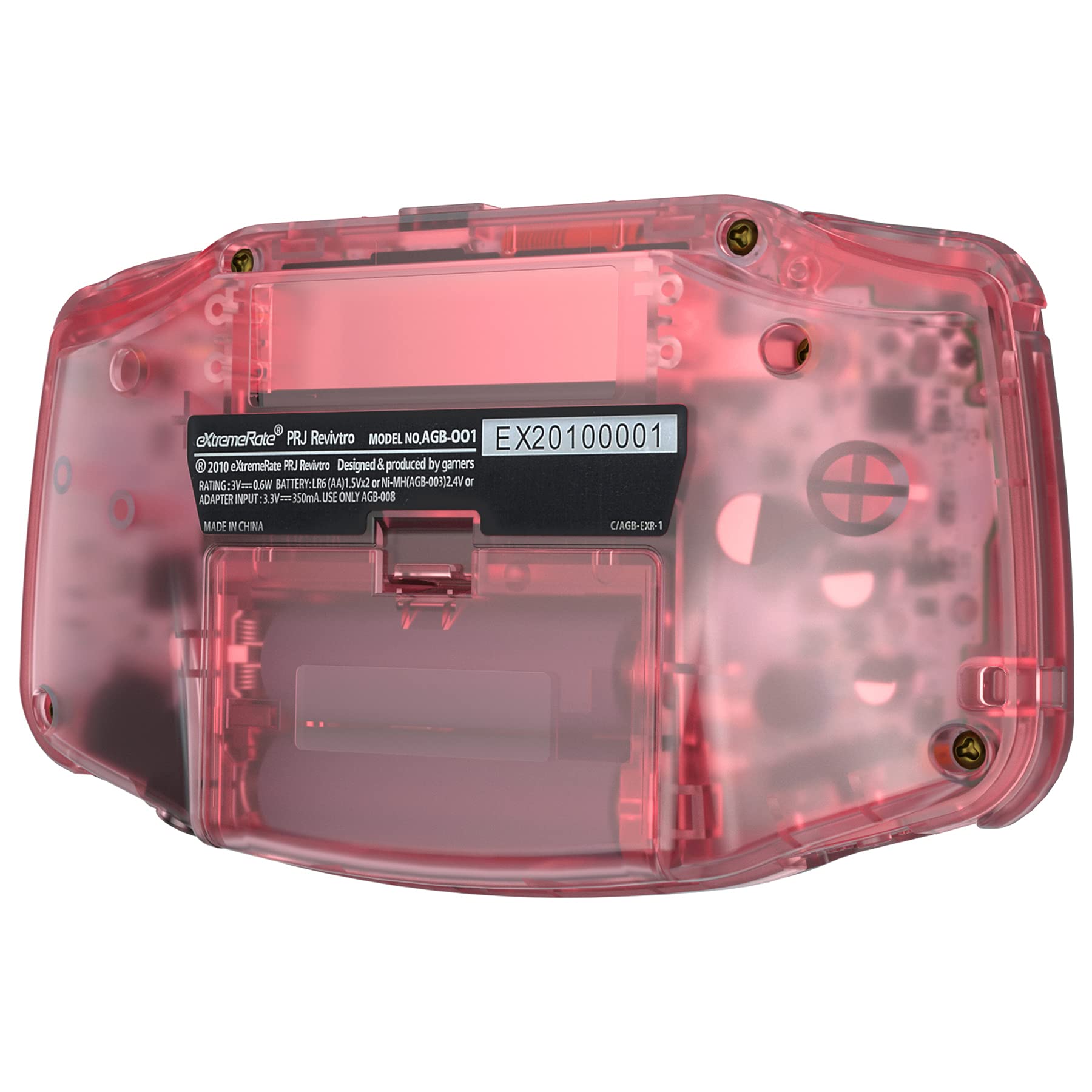 eXtremeRate Cherry Pink Replacement Shell & White Screen Lens for Gameboy Advance - Full Housing Cover Compatible with IPS & Standard LCD (Console Not Included) - Perfect for Gameboy Modding, Retro Gaming & Custom Builds