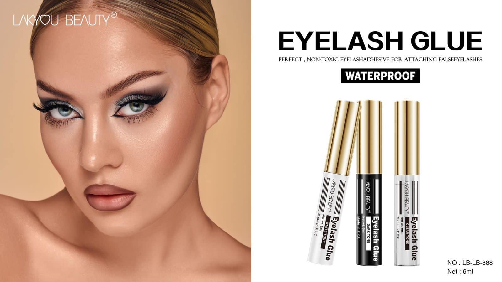 KIRA Dark Tone & Clear Eyelash Glue - 6ml | Professional False Lash Adhesive for Natural & Dramatic Looks | Perfect for Daily Wear, Special Occasions & Makeup Artists