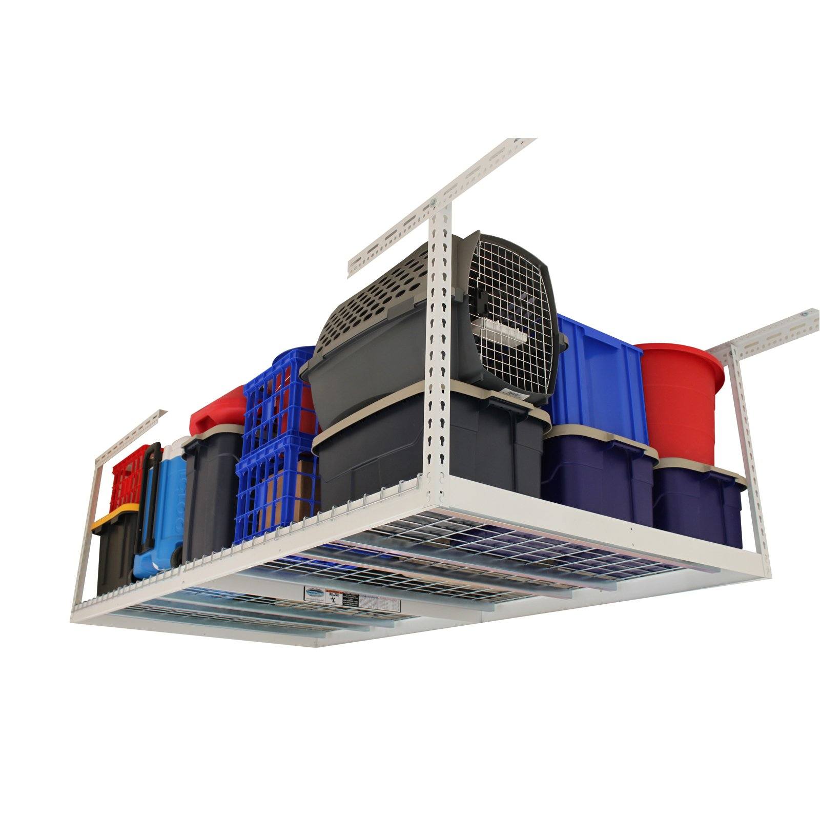 MonsterRax Overhead Storage Rack 2' x 6' - Heavy Duty Garage Ceiling Shelf for Bikes, Totes & Seasonal Items - Perfect for Home Organization & Space Saving