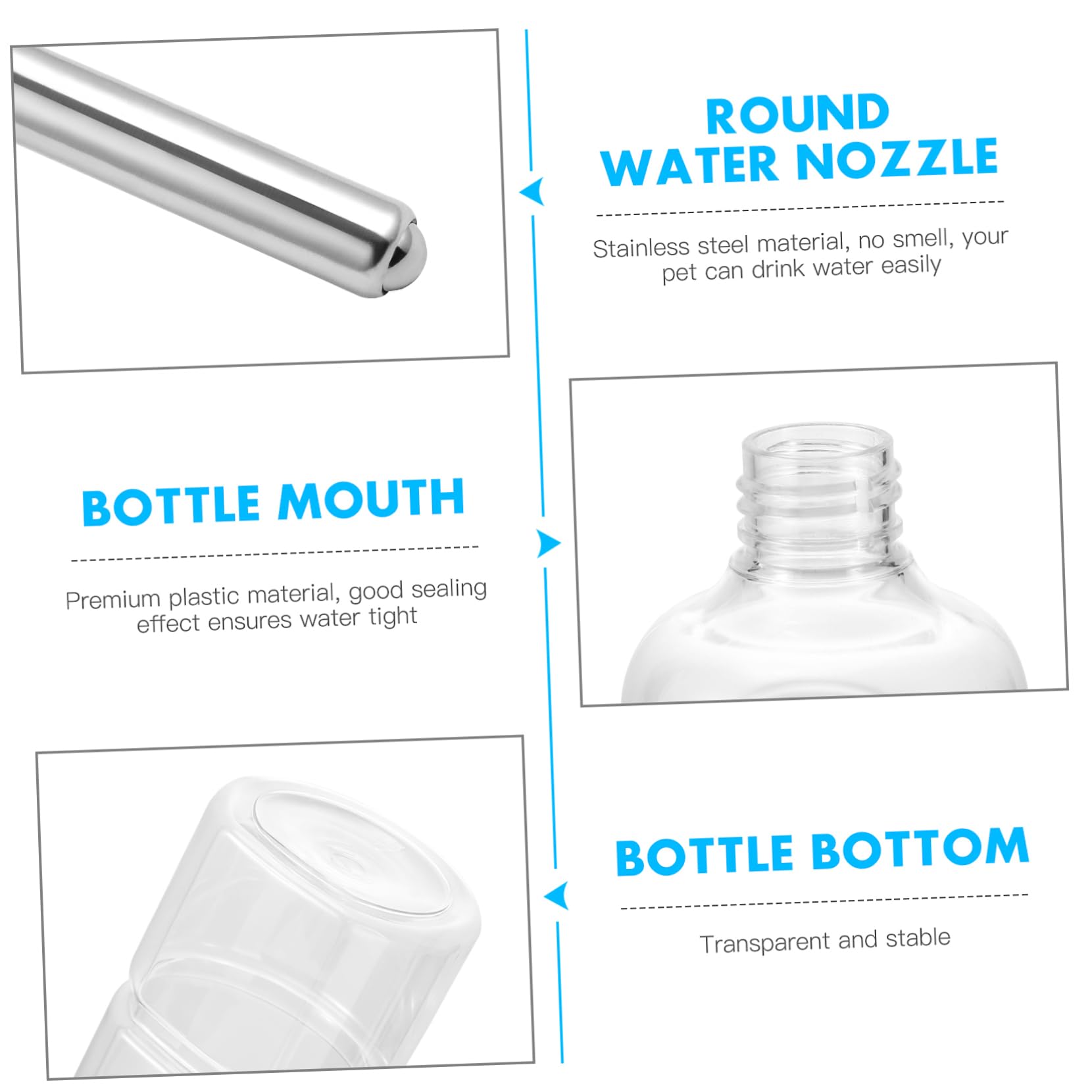 Leakproof Rabbit Water Bottle - 2PCS for Cage, Hamster, Chinchilla - Pet Drinking Fountain for Small Animals