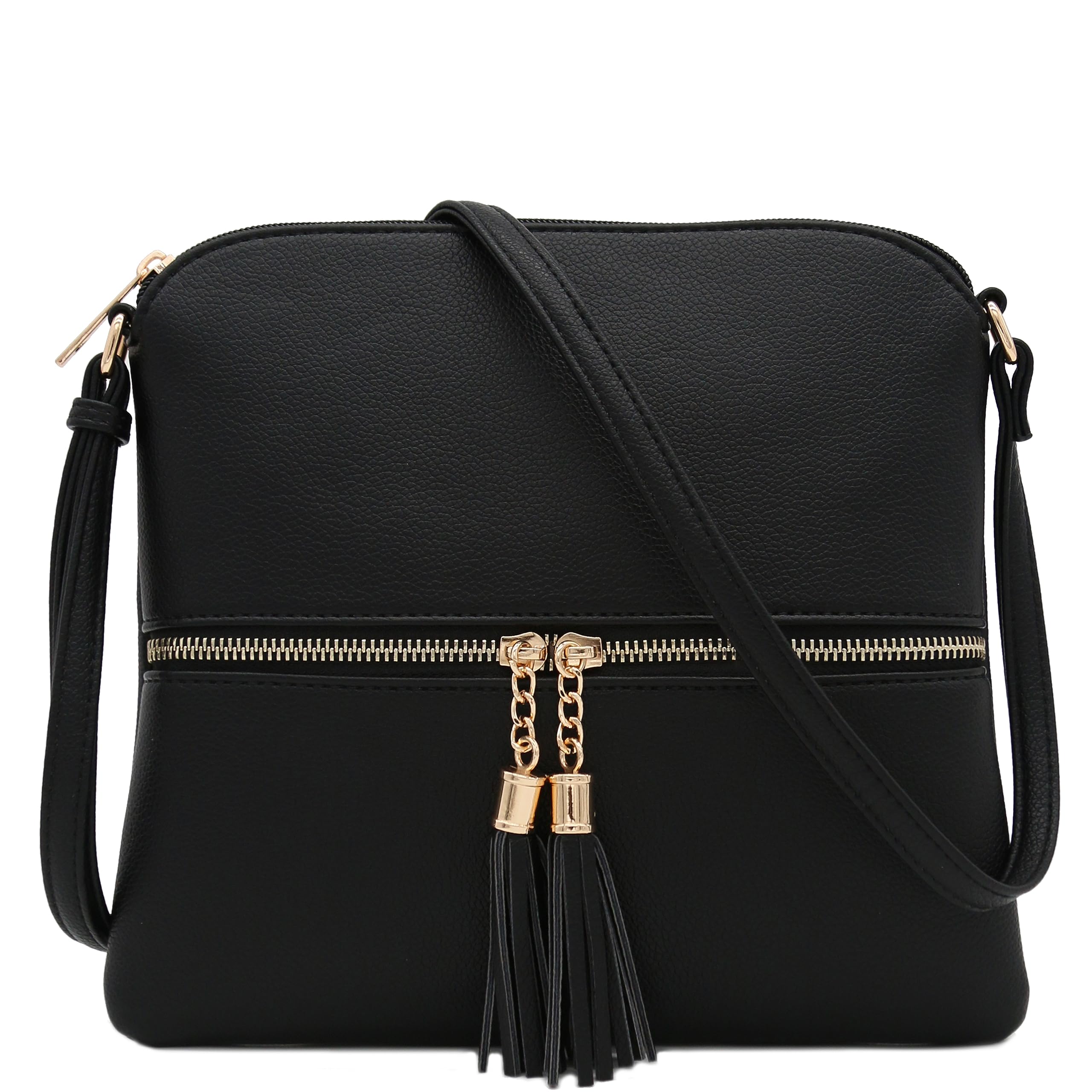 DELUXITY Lightweight Medium Crossbody Bag with Tassel - Stylish & Comfortable Shoulder Purse for Women - Perfect for Travel, Shopping & Everyday Use