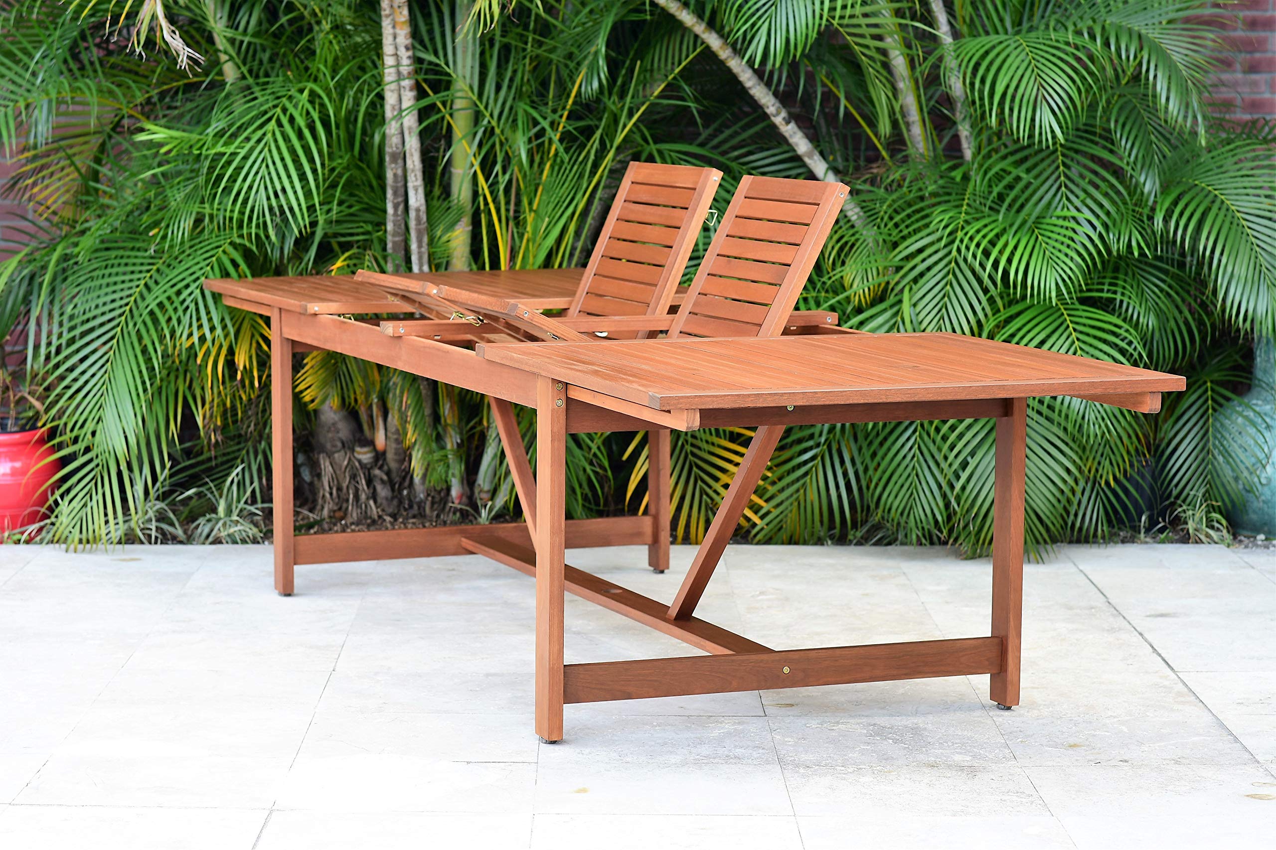 9-Piece Eucalyptus Wood Outdoor Dining Table Set by Amazonia Galesburg - Rectangular Patio Furniture for Garden, Backyard & Indoor Use