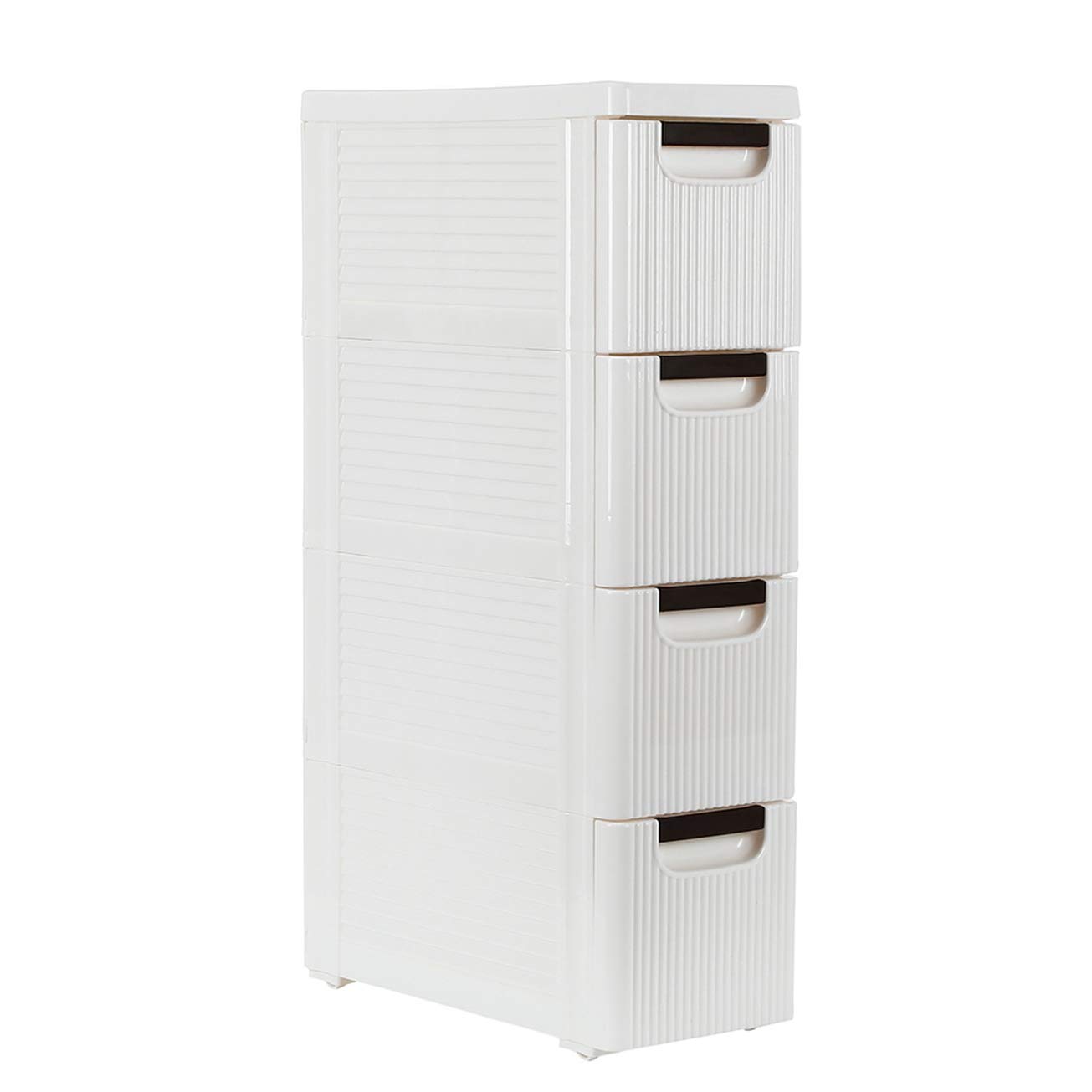 4-Drawer Rolling Storage Cart with Wheels - Slim Narrow Organizer Unit for Bathroom, Bedroom, Kitchen & Office - MITPATY Mobile Cabinet for Easy Storage & Organization