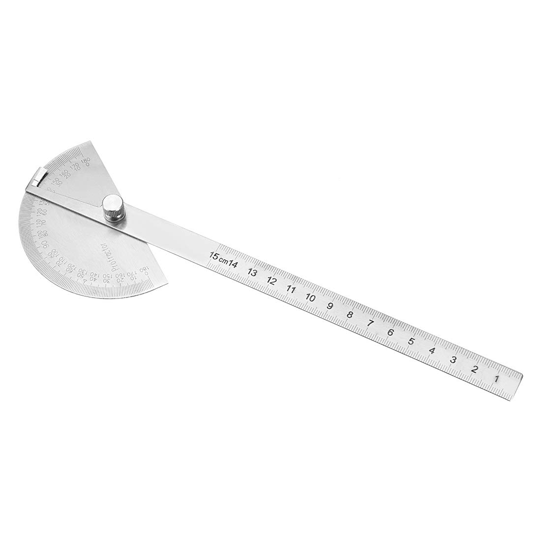 uxcell 180° Angle Finder Protractor - Stainless Steel 150mm Swing Arm Precision Scale Woodworking Ruler for Carpentry, DIY Projects & Metalworking | Accurate Angle Measurement Tool