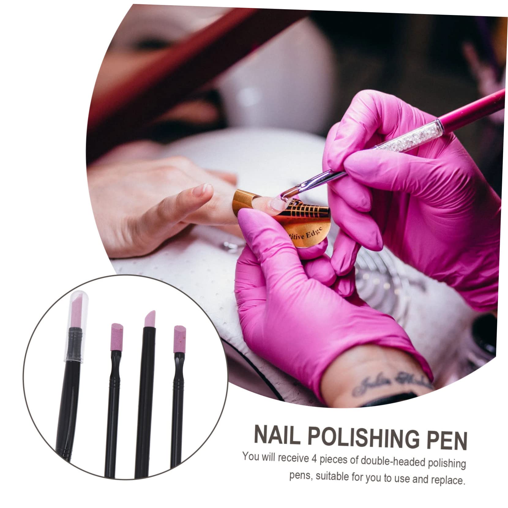 FOMIYES 3-Piece Nail Cuticle Remover & Nail Grinding Pen Set - Professional Manicure Tools for Cuticle Care, Nail Shaping & Polishing - Safe for Natural Nails - Perfect for Home Salon & DIY Nail Care (3 Sets of 3 Tools)