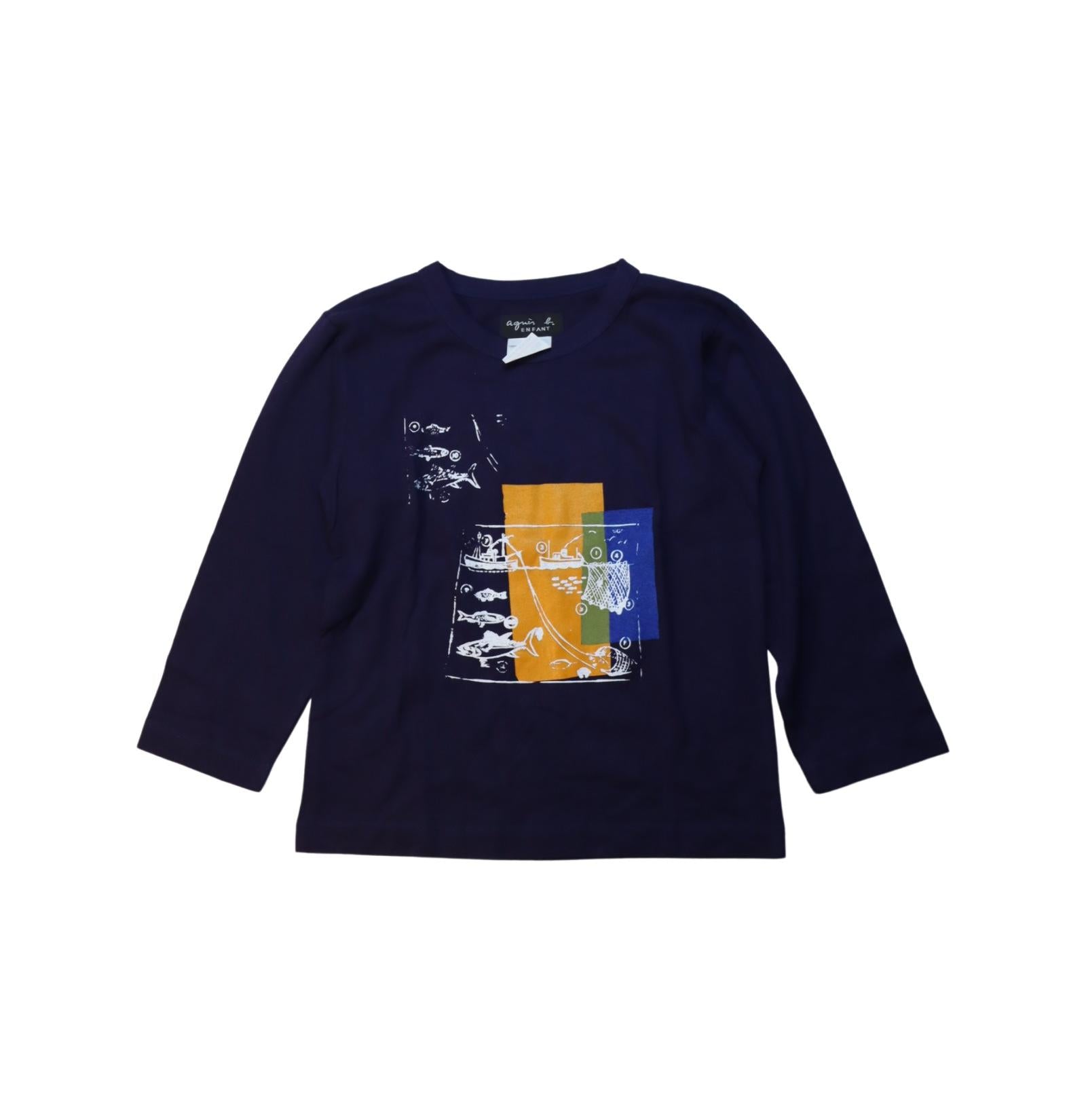Agnes b. Long Sleeve Cotton T-Shirt for Girls 6T - Soft Casual Top for School, Playdates & Everyday Wear
