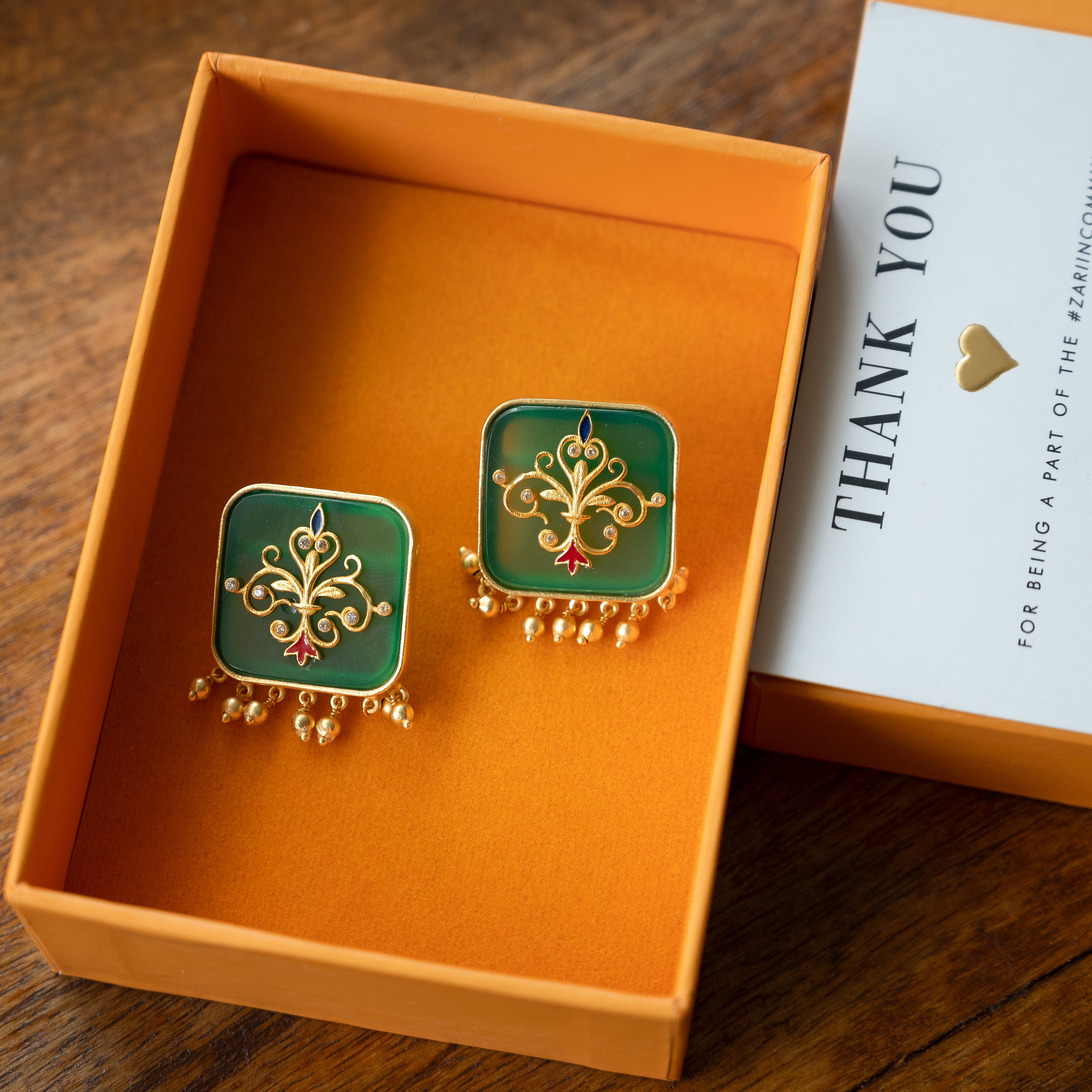 Dream of the Past Green Onyx Stud Earrings - Elegant Gemstone Jewelry for Women | Perfect for Everyday Wear, Office & Special Occasions