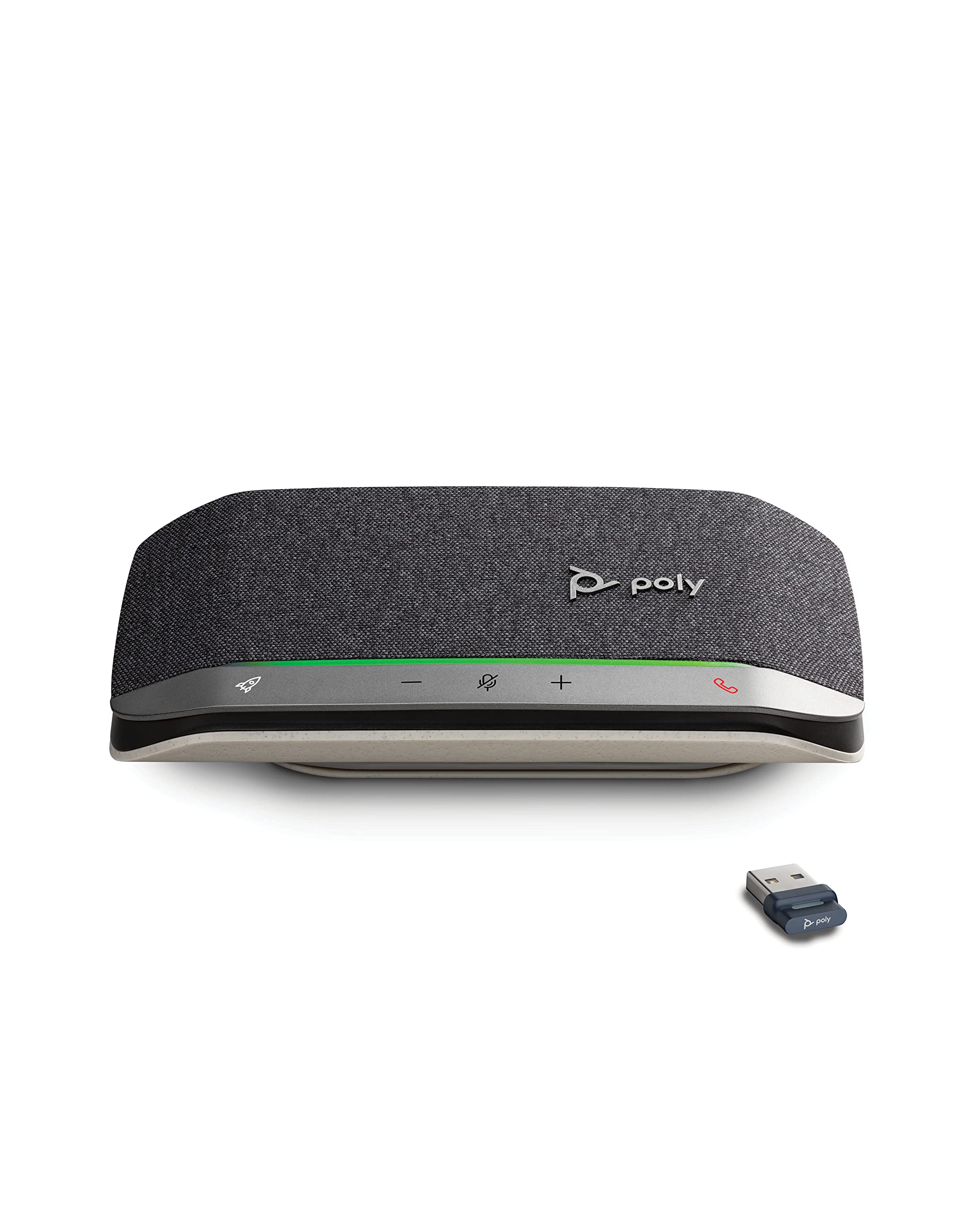 Poly Sync 20+ Personal Portable Bluetooth Smart Speakerphone with USB-A UC Adapter - Wireless PC/Mac/Smartphone Connectivity - Compatible with Teams, Zoom & Video Conferencing - Ideal for Home Office, Remote Work & Online Meetings - Amazon Exclusive