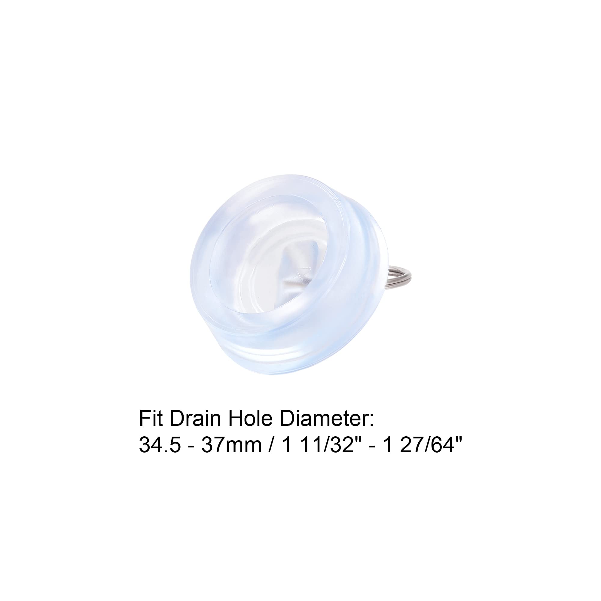 uxcell Clear Rubber Sink Plug - 1-11/32