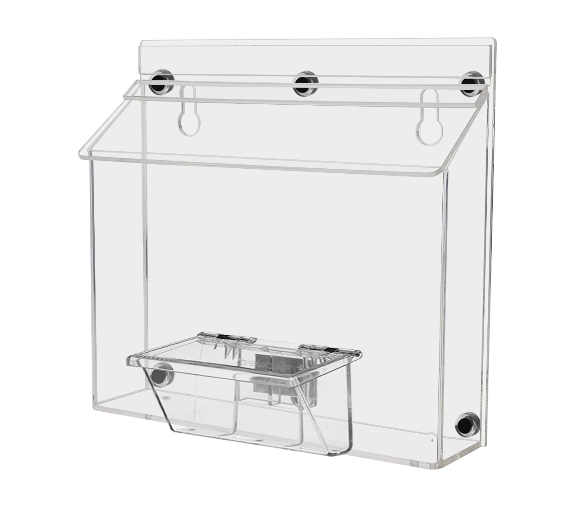 4 Pack Clear Acrylic Magnetic Brochure Holders with Lid - Metal Mount Outdoor Display Box for 9