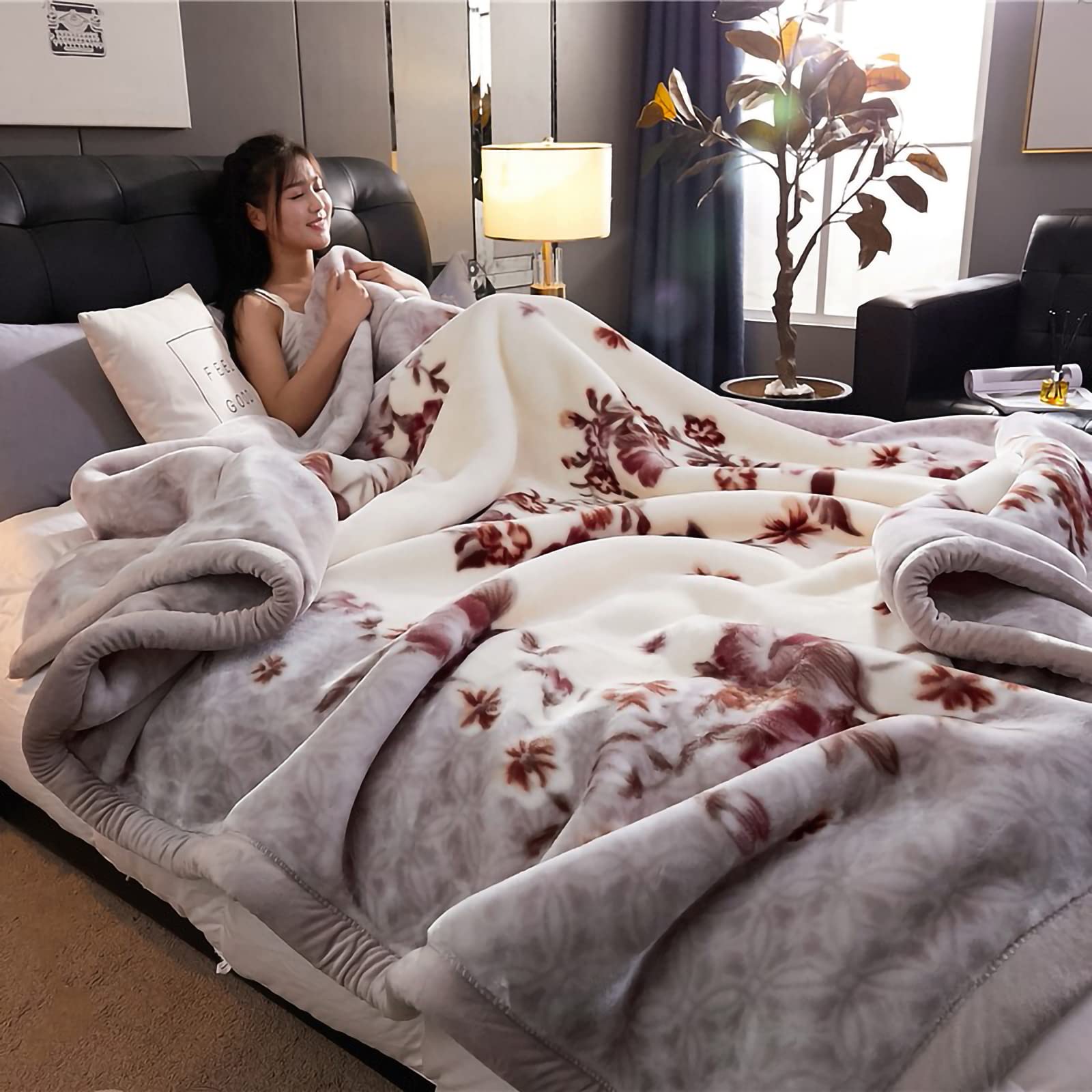 9 Lbs Mink Blanket - 79x91 Inch Ultra Soft Plush Fleece Blanket, 750GSM Heavy Weight Warm Blanket for Full/Queen Bed | Cozy Home Decor, Perfect for Living Room Couch, Bedroom & Winter Nights