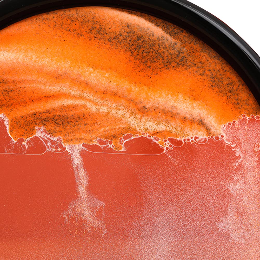 3D Dynamic Sand Art Liquid Motion - Moving Sand Art Picture in Round Glass Frame, Deep Sea Sandscape Motion Display for Home & Office Decoration - Flowing Sand Art Toy for Adults & Kids (Black) | Perfect for Stress Relief, Meditation & Desktop Decor