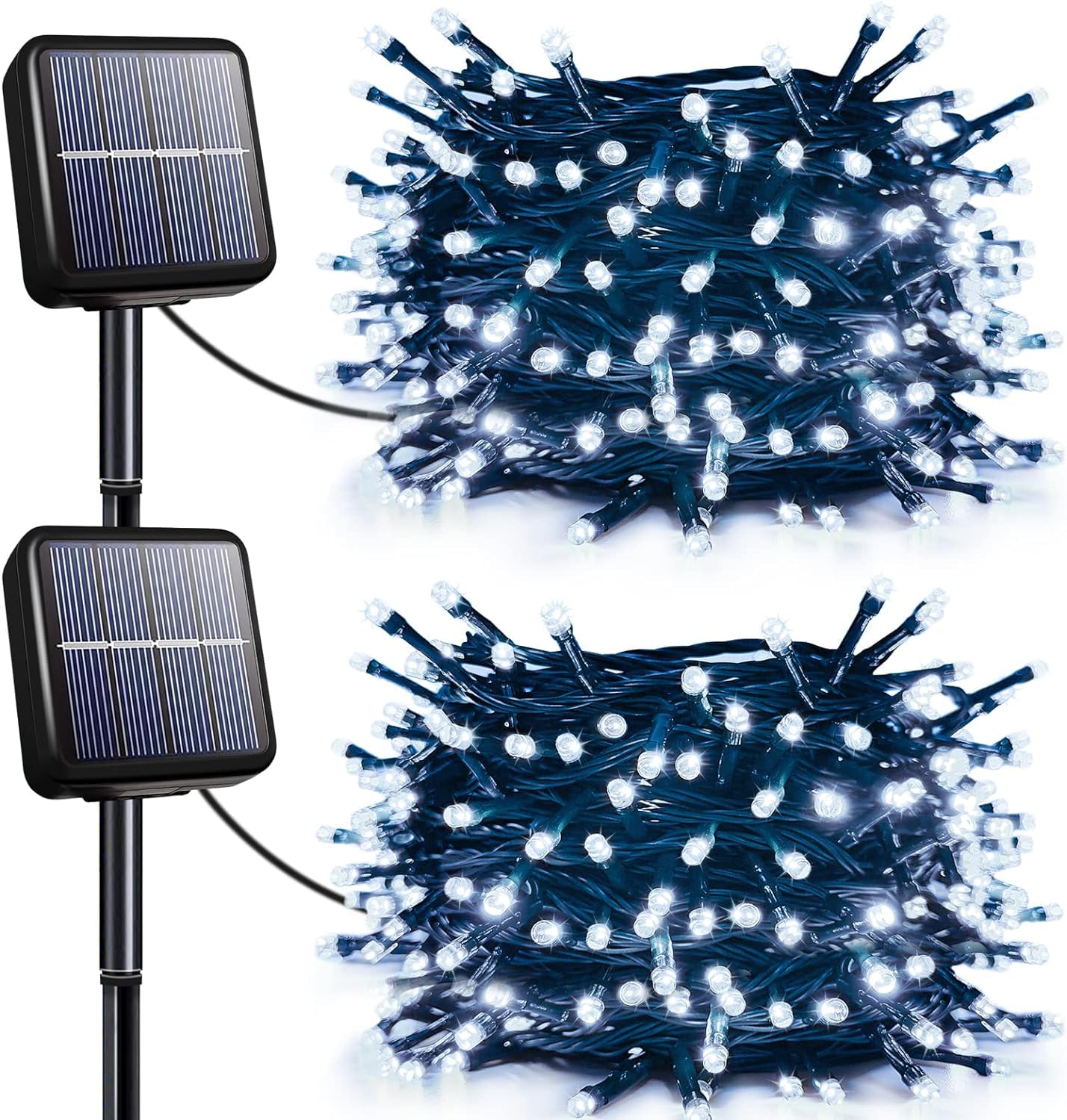 TIANG Solar String Lights - 2 Pack 400 LED Waterproof Outdoor Fairy Lights with 8 Modes (Cool White) | Perfect for Garden, Patio, Wedding, Christmas Tree & Party Decor | Solar Powered for Eco-Friendly Lighting
