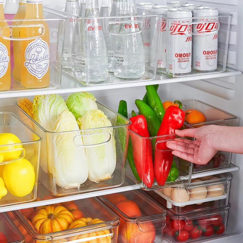 3-Piece Clear Pantry Organizer Bin Set - Space Saving Fridge & Cabinet Storage Bins for Kitchen Organization | Perfect for Food, Spices & Snacks | SKU: S1332