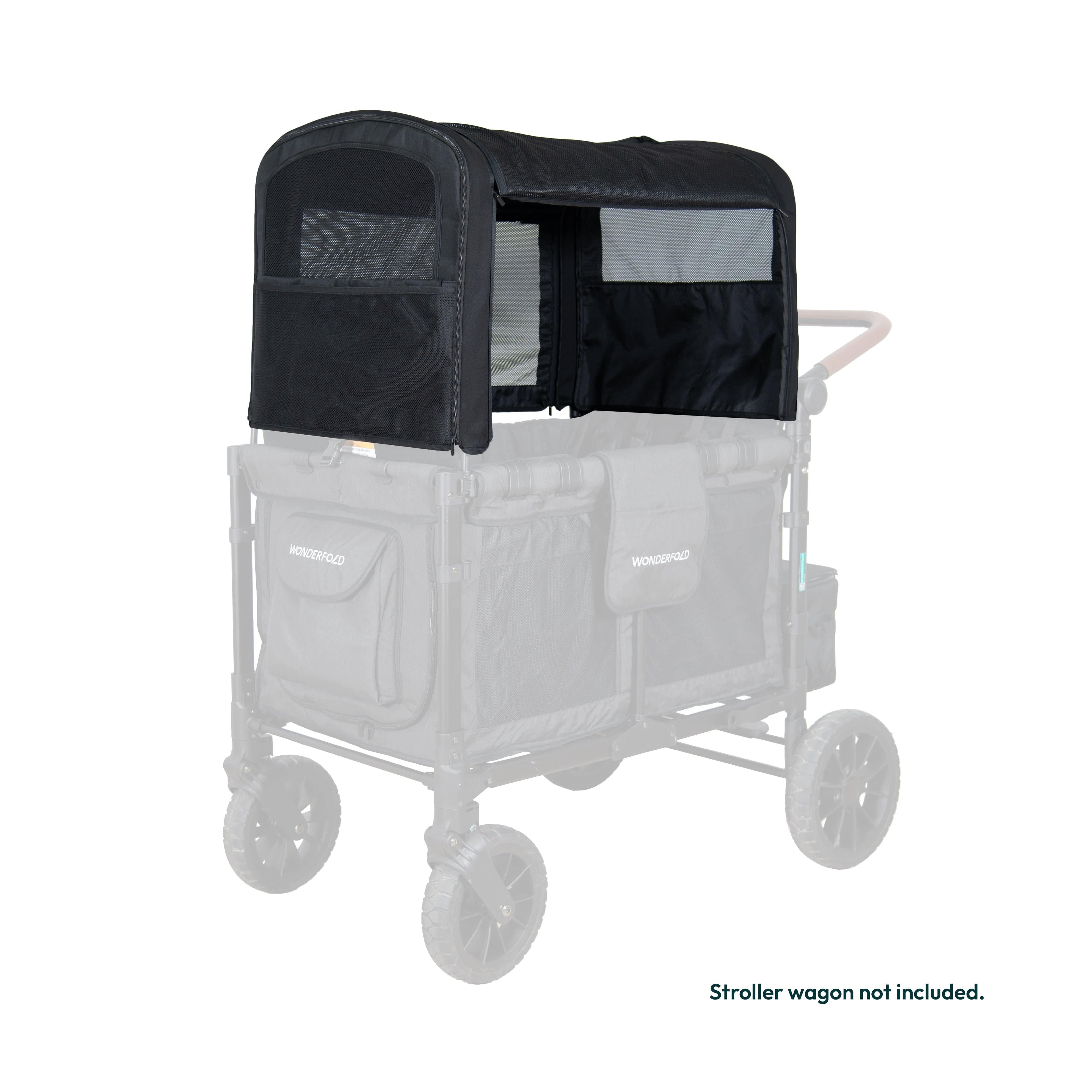 Wonderfold Wagon Flex Canopy Series - 4-in-1 Foldable Stroller Wagon for Kids, Beach, Shopping & Outdoor Adventures | All-Terrain Baby Stroller with UV Protection Canopy & Storage Basket