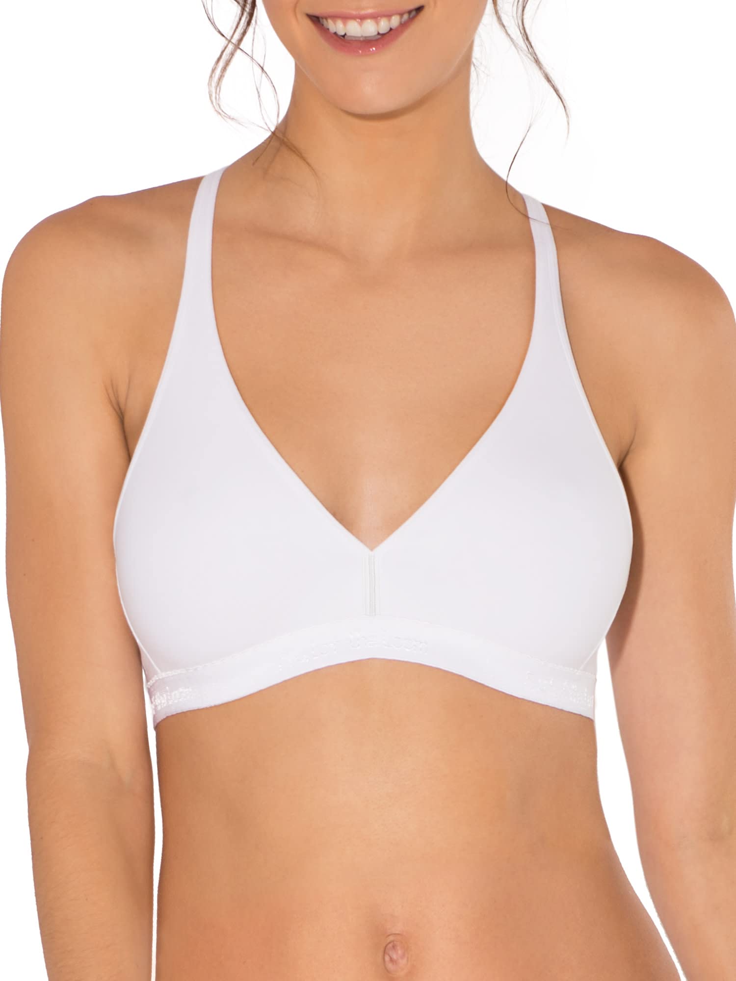 Fruit of the Loom Women's Comfortable Wirefree Cotton Bralette - Soft Support Bra, Multi-Pack Options for Everyday Wear, Sleep & Lounge