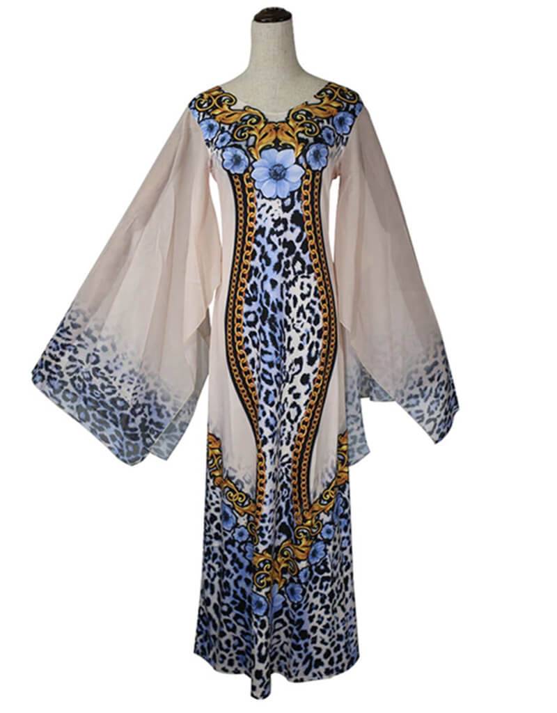 African Women's Batwing Sleeve Dress - Flowy Maxi Dress for Casual Wear, Parties & Special Occasions
