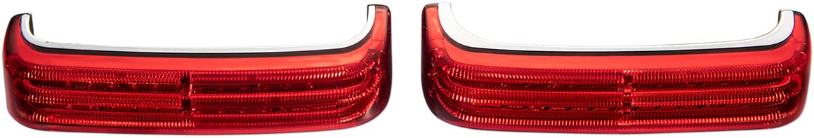 Custom Dynamics PB-SB-HD-CR Probeam Saddlebag Lights - Chrome/Red Lens for Harley Davidson Motorcycles - Enhanced Visibility & Style for Night Riding