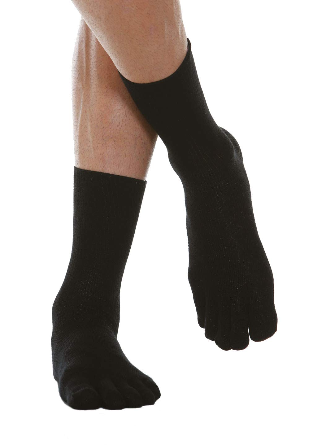 Relaxsan 650C Unisex Diabetic Crew Socks - 5-Toe Seamless Cotton Socks with Silver Fiber for Sensitive Feet | Non-Binding Comfort Socks for Diabetes, Neuropathy & Circulation Issues - Perfect for Daily Wear, Work & Relaxation