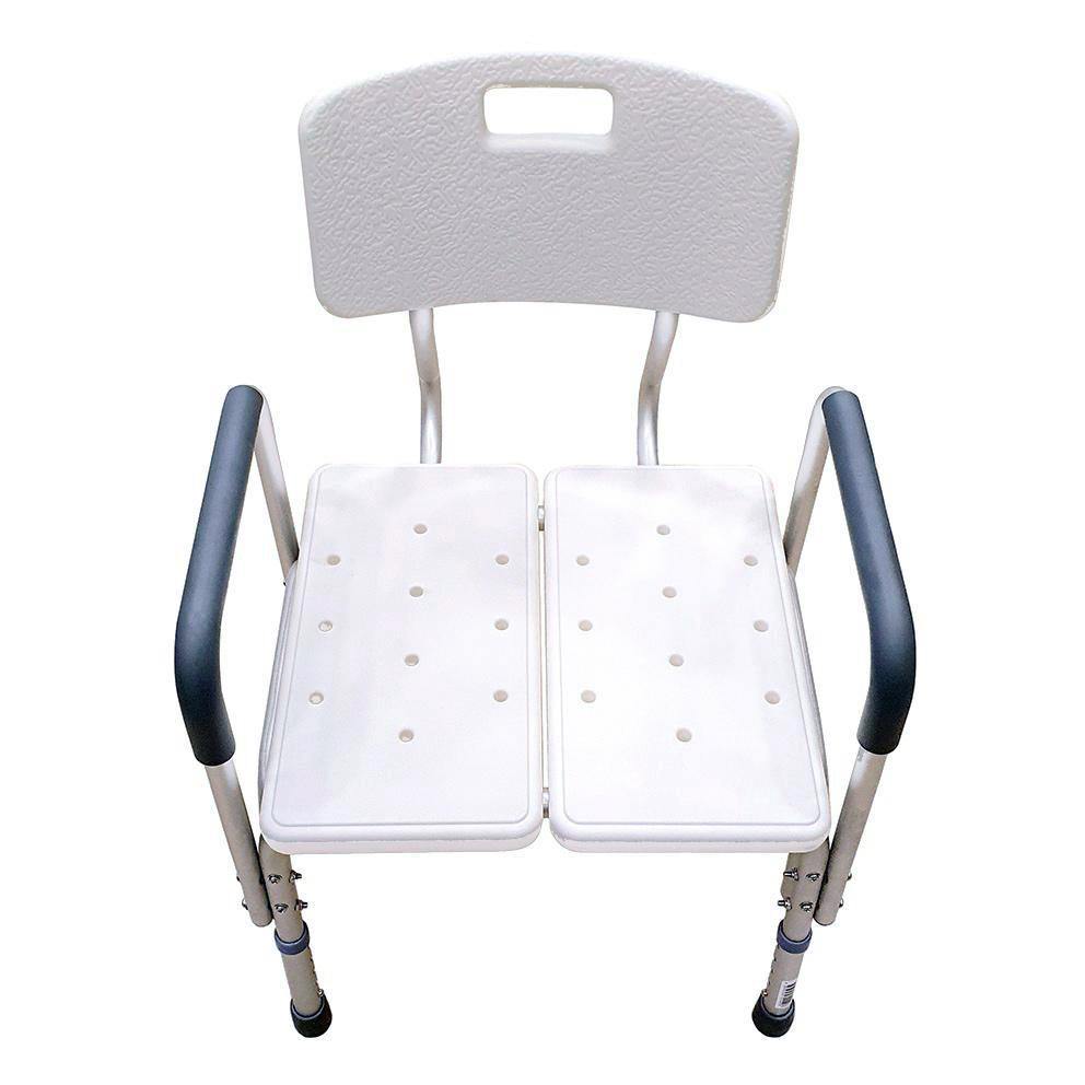 Adjustable Height Shower Chair with Armrest - Sturdy & Safe Bath Seat for Elderly, Disabled & Seniors - Ideal for Bathroom Safety & Mobility Assistance