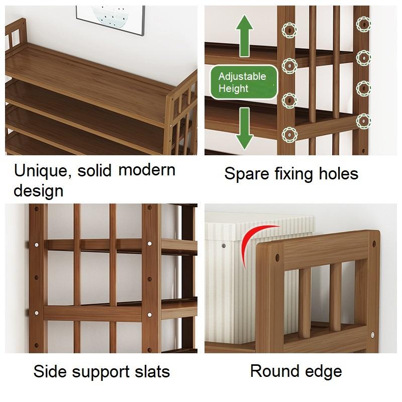 11-Tier Bamboo Shoe Rack Corner Shelf - Space Saving Shoe Storage Organizer for Entryway, Closet & Bedroom Organization