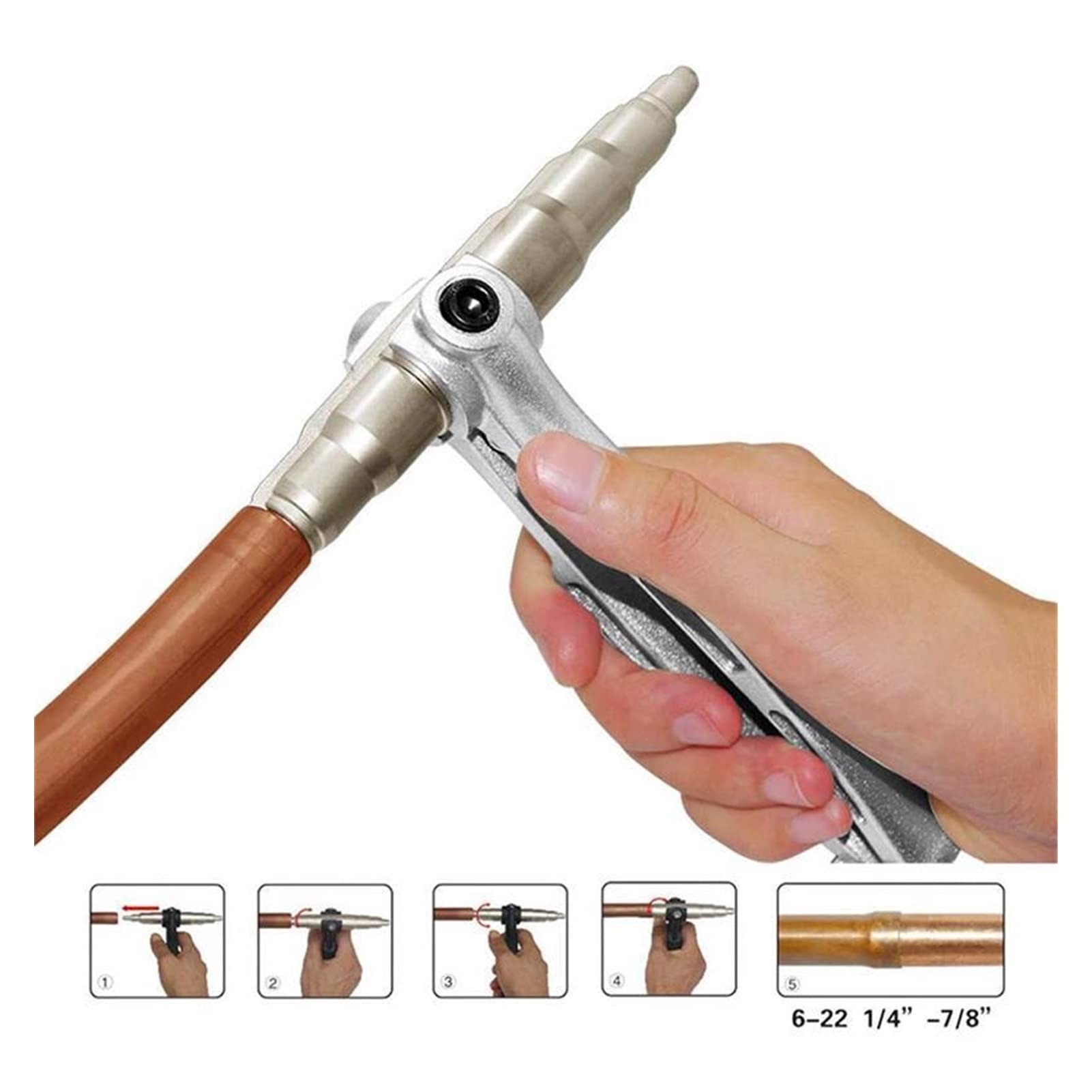 MGRAS 4-22mm Copper Pipe Tube Expander Manual Expanding Tool - HVAC Refrigeration Swaging Kit for Air Conditioner Repair & Installation - Perfect for DIY and Professional HVAC Technicians